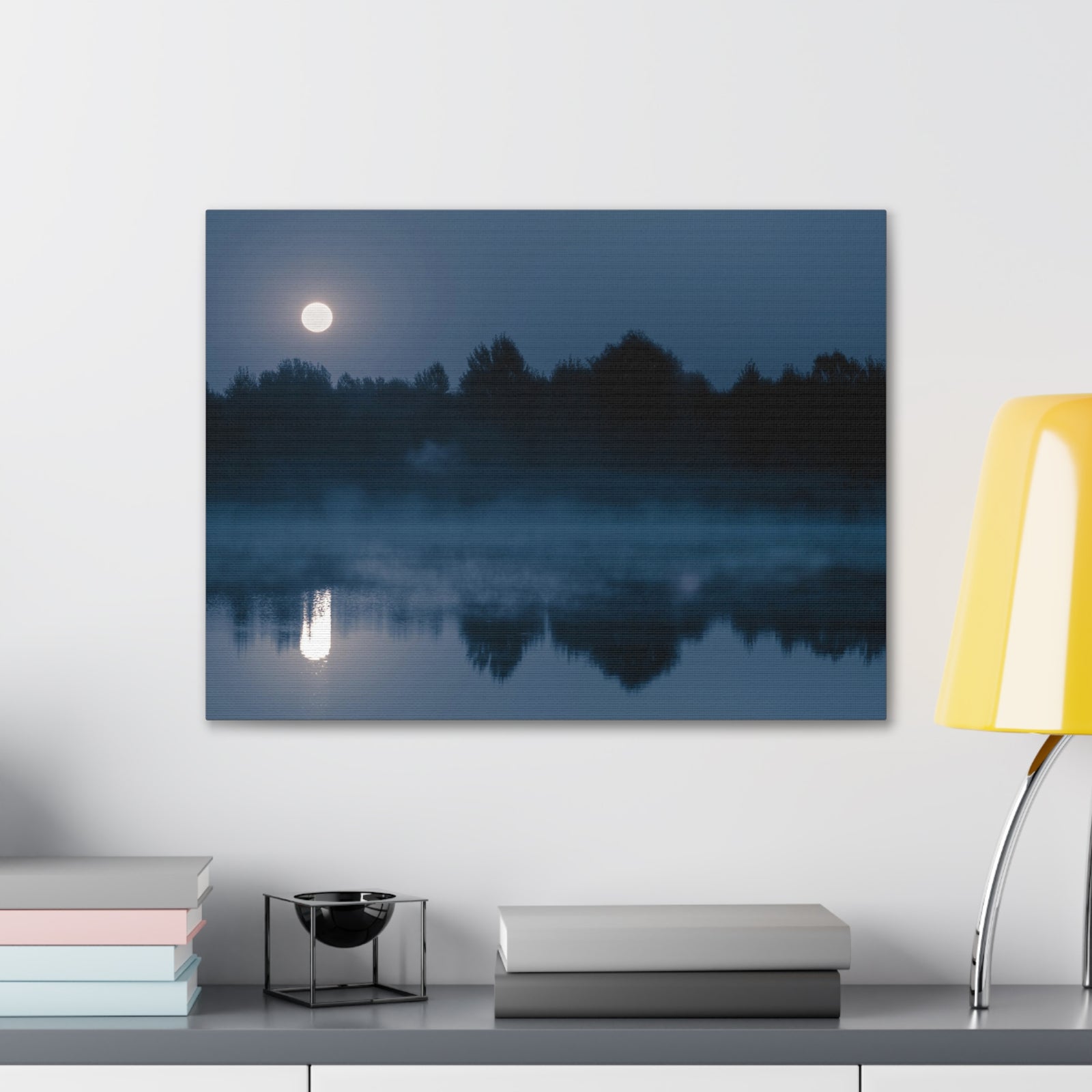 Misty Mountain Reflections Nature Wilderness Photography Canvas Wall Art for Home Decor Ready-to-Hang-Express Your Love Gifts