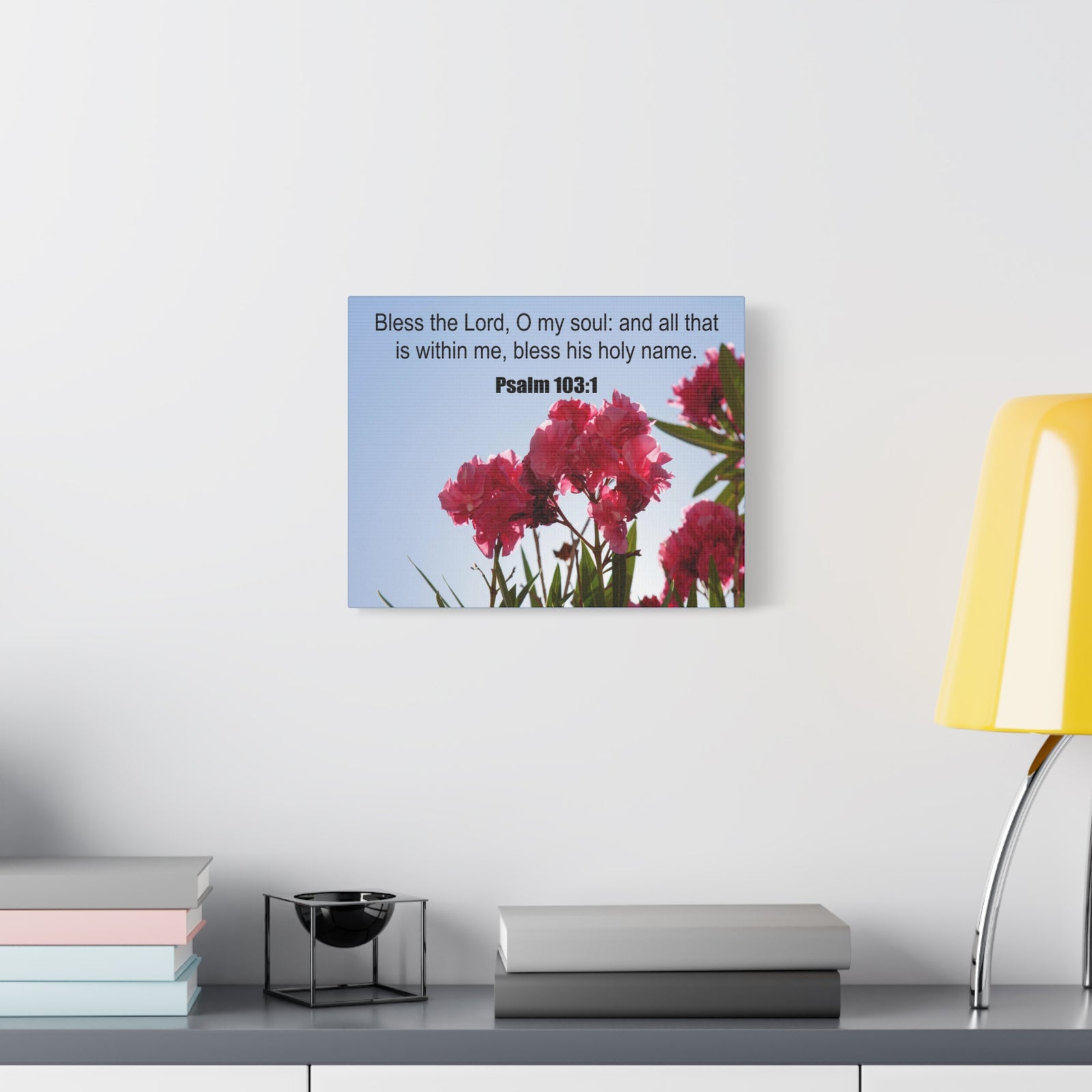 Scripture Canvas Bless The Lord Psalm 103:1 Christian Wall Art Print Ready to Hang-Express Your Love Gifts