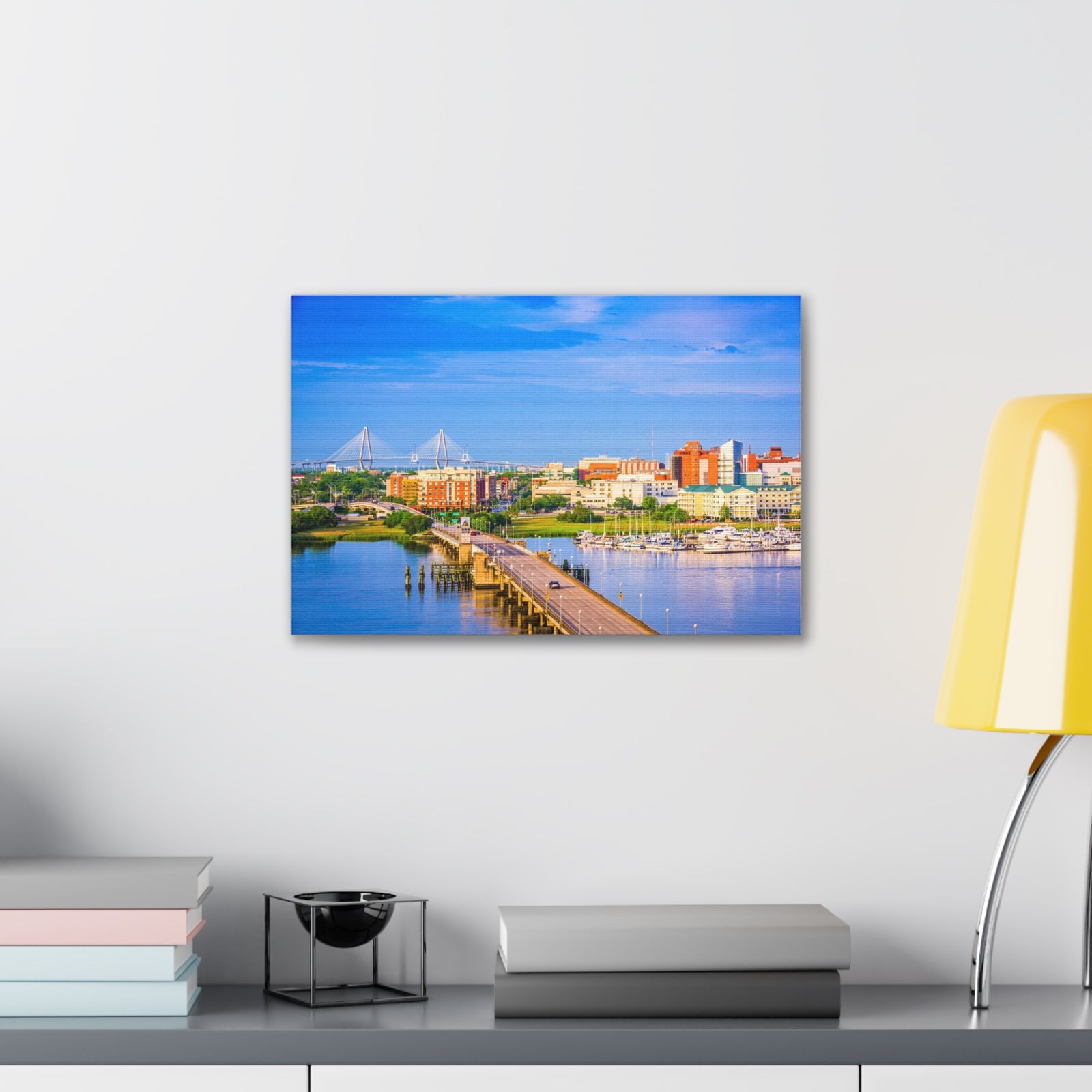 Charleston Daytime Skyline Canvas Artwork High-Quality Breathtaking Stunning Cityscape for Home Decor Ready to Hang-Express Your Love Gifts