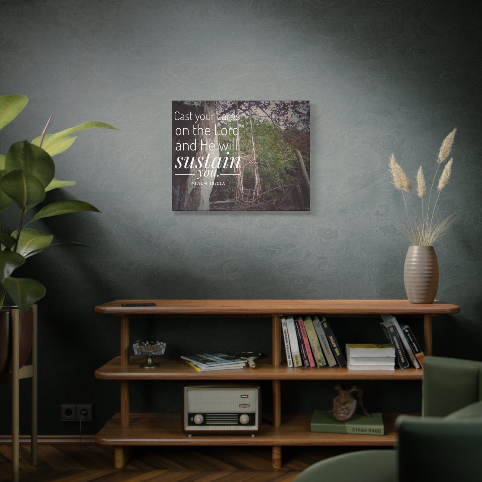 Scripture Walls He Will Sustain You Psalm 55:22 Bible Verse Canvas Christian Wall Art Ready to Hang-Express Your Love Gifts