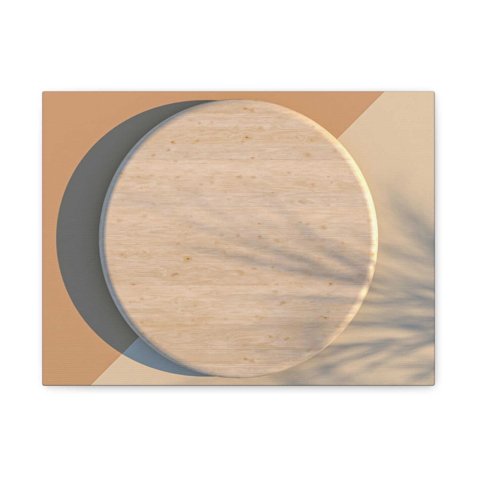 Round Wood Natural Element Canvas Wall Art for Home Decor Ready-to-Hang-Express Your Love Gifts
