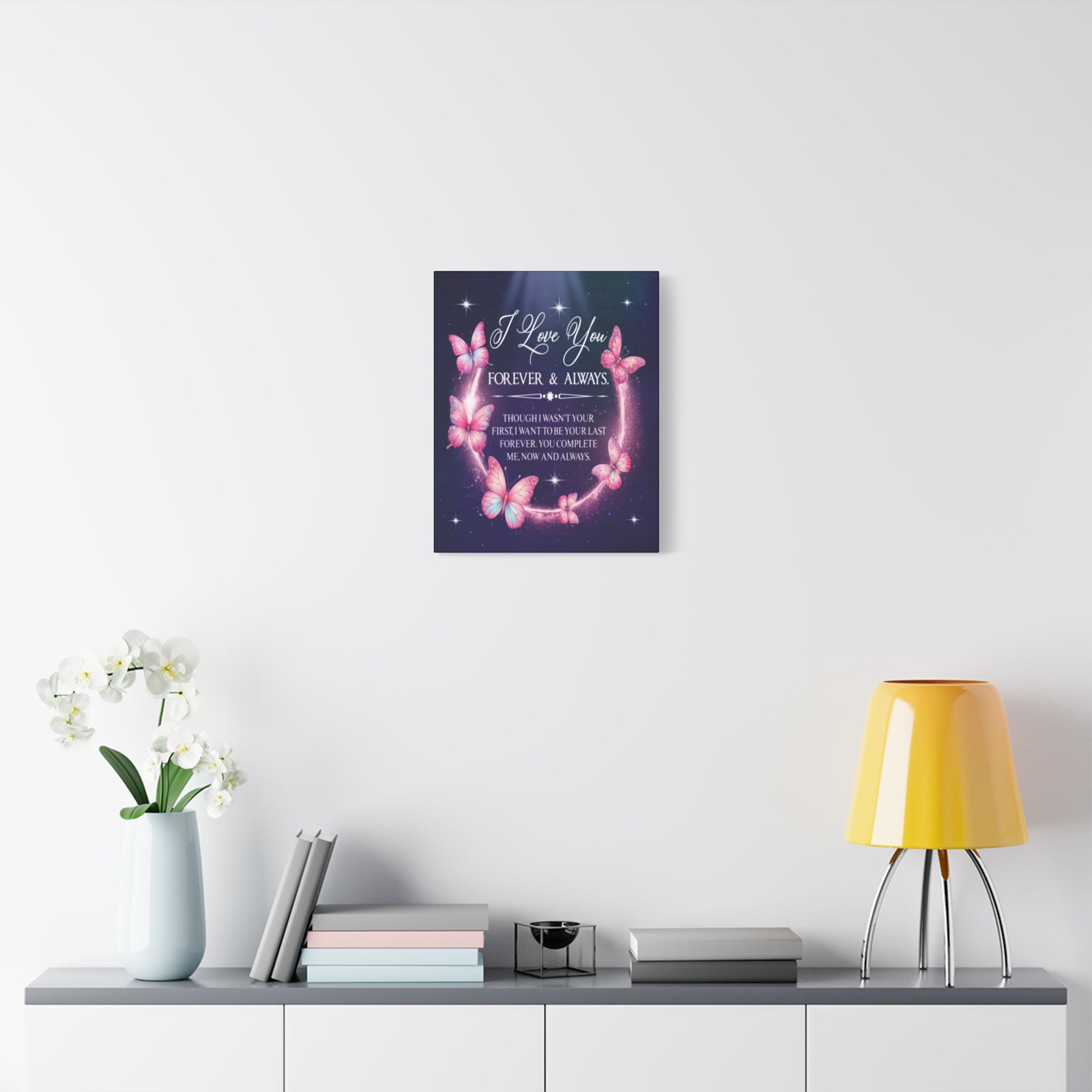 To My Wife Forever & Always Butterfly Canvas Wall Art – Romantic Gift for Eternal Love-Express Your Love Gifts