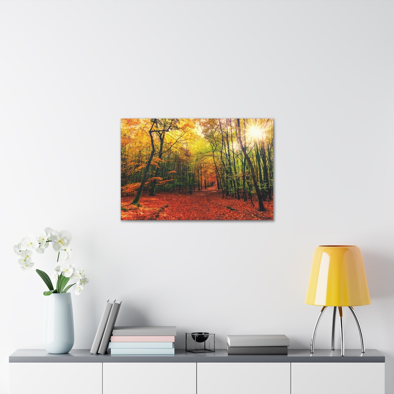 Autumn Forest is Beautiful Forest Floral Nature Photography Canvas Wall Art for Home Decor Ready-to-Hang-Express Your Love Gifts