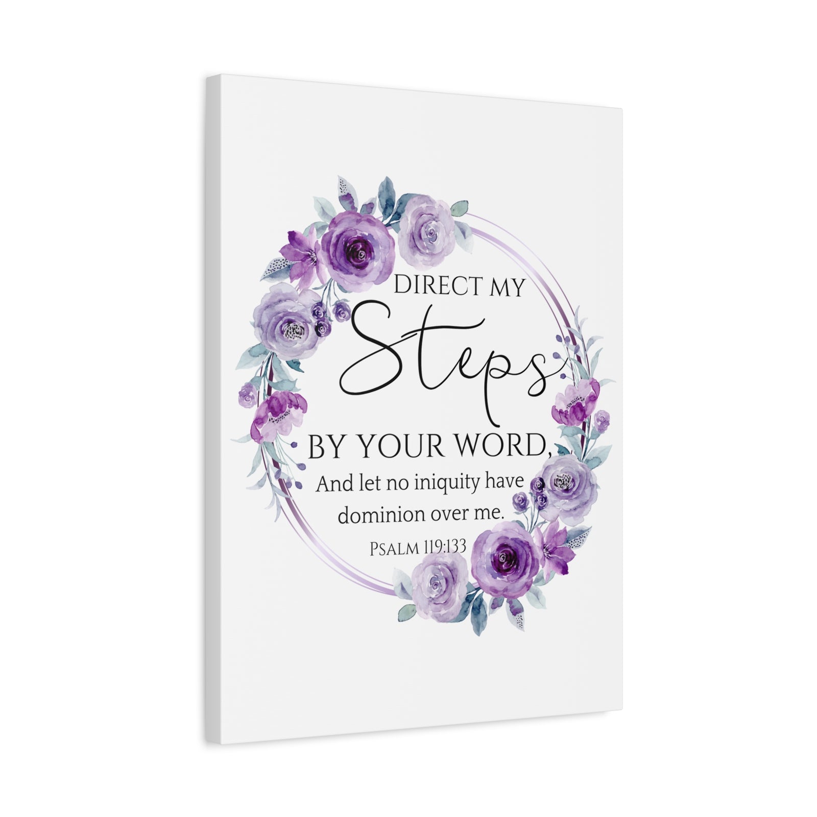 Scripture Walls Psalm 119:133 Direct My Steps Bible Verse Canvas Christian Wall Art Ready to Hang Unframed-Express Your Love Gifts