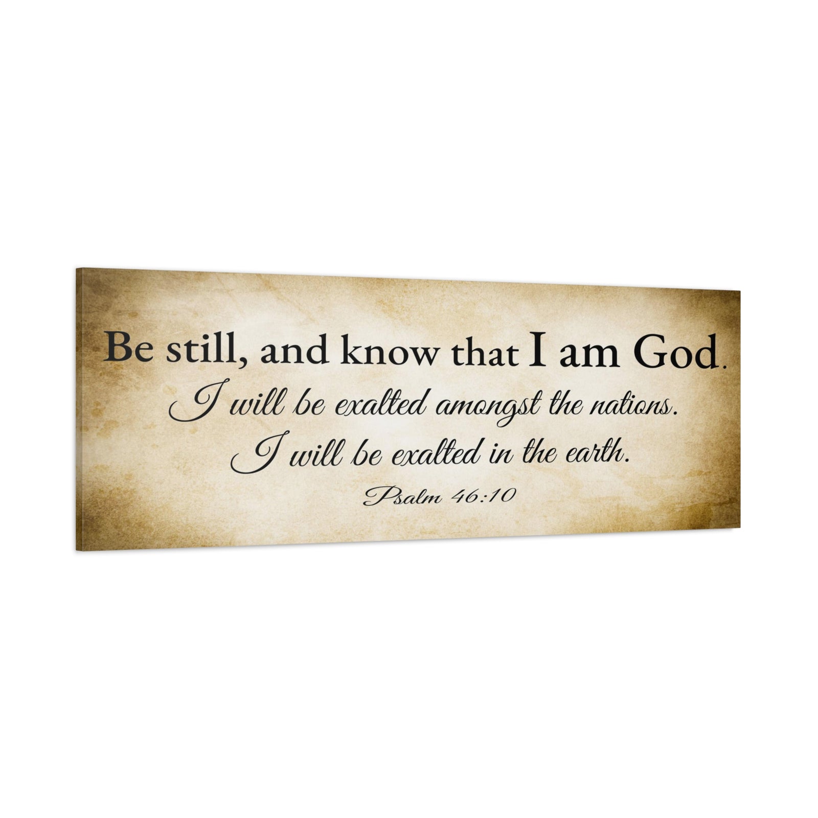 Scripture Walls Psalm 46:10 Gold Bible Verse Canvas Christian Wall Art Ready to Hang Unframed-Express Your Love Gifts