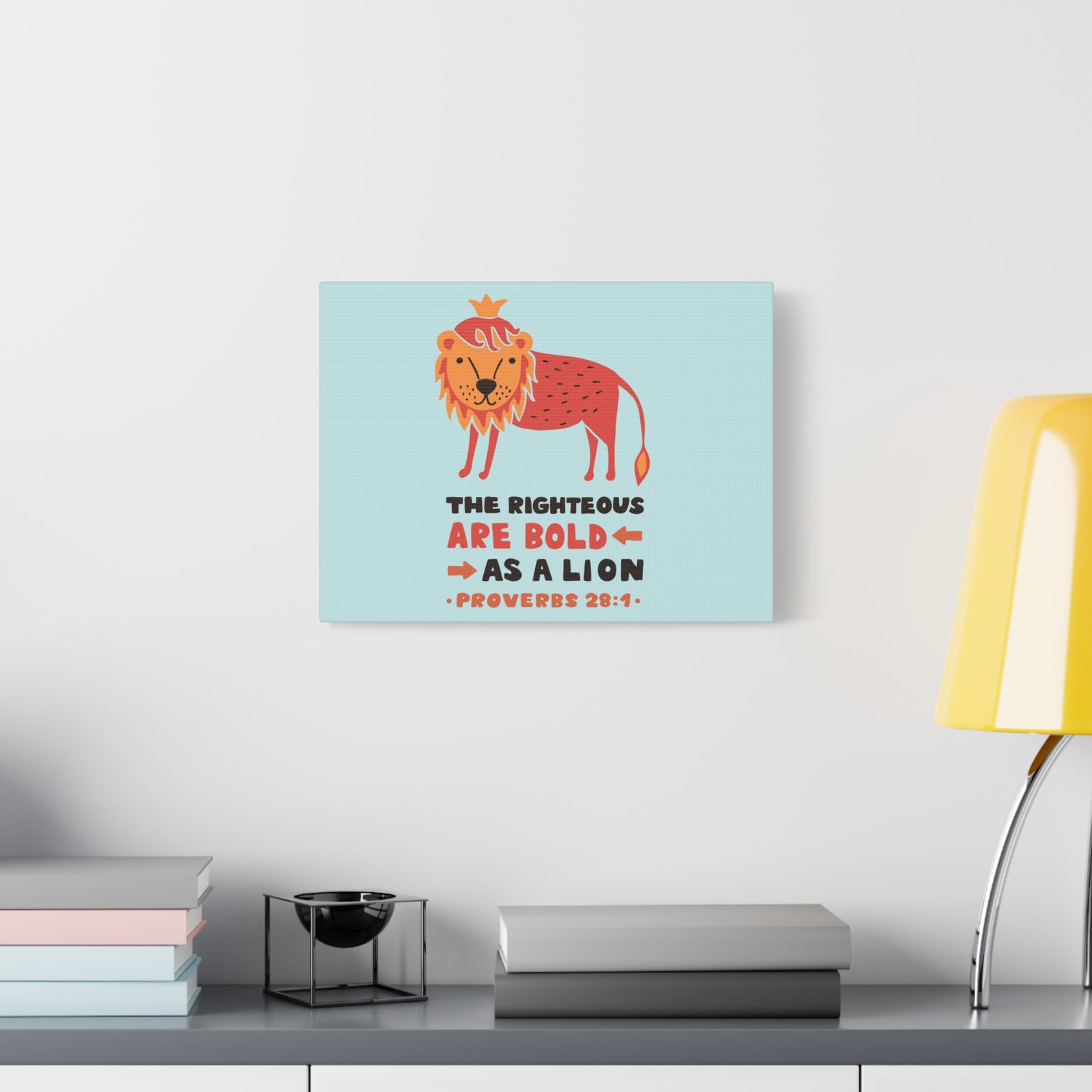 Scripture Canvas The Righteous Are Bold Proverbs 28:1 Christian Wall Art Bible Verse Print Ready To Hang-Express Your Love Gifts
