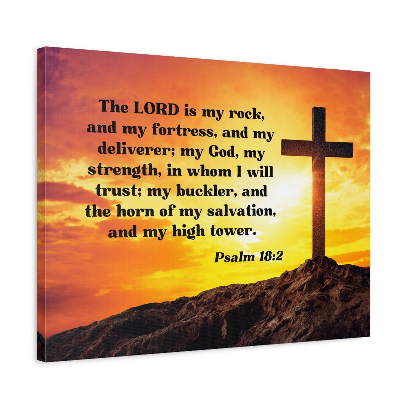 Scripture Walls My God Psalm 18:2 Bible Verse Canvas Christian Wall Art Ready to Hang-Express Your Love Gifts