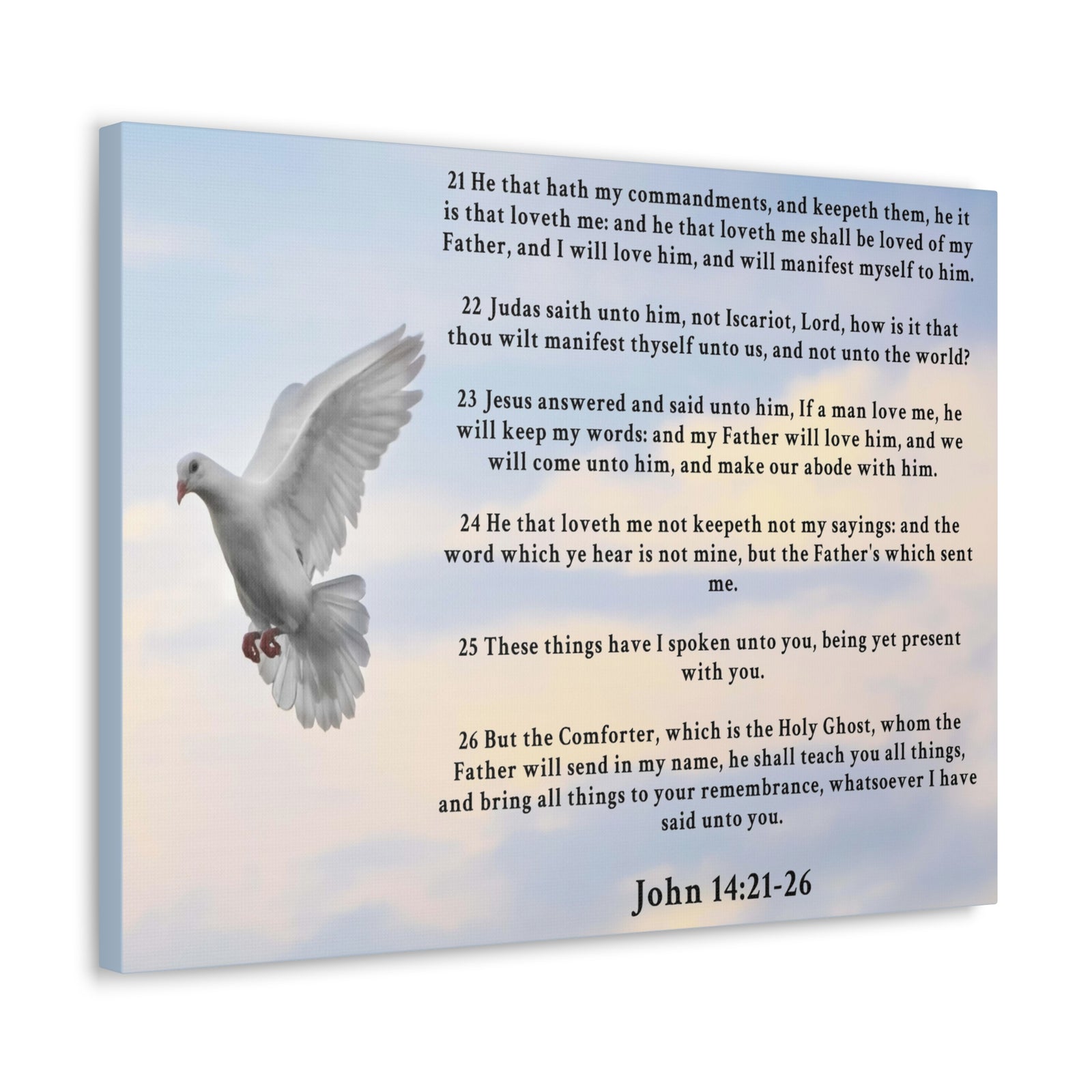 Scripture Walls John 14:21-26 KJV Bible Verse Canvas Christian Wall Art Ready to Hang Unframed-Express Your Love Gifts