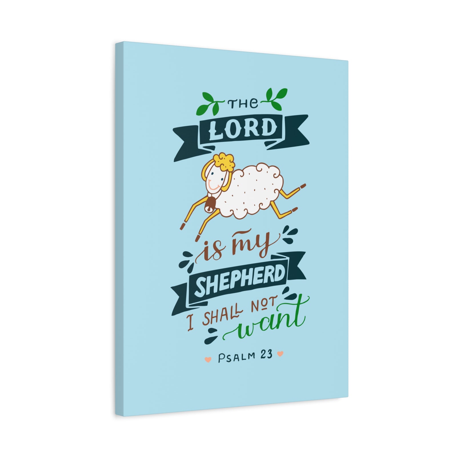 Scripture Canvas The Lord Is My Shepherd Psalm 23 Christian Wall Art Bible Verse Print Ready To Hang-Express Your Love Gifts