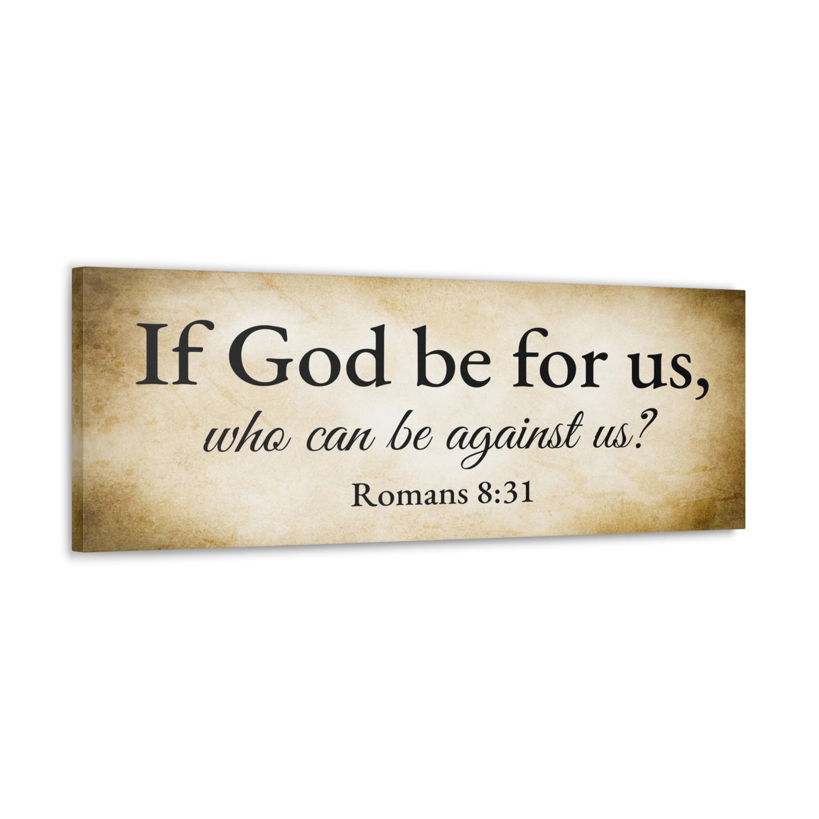 Scripture Walls Romans 8:31 Gold Bible Verse Canvas Christian Wall Art Ready to Hang Unframed-Express Your Love Gifts