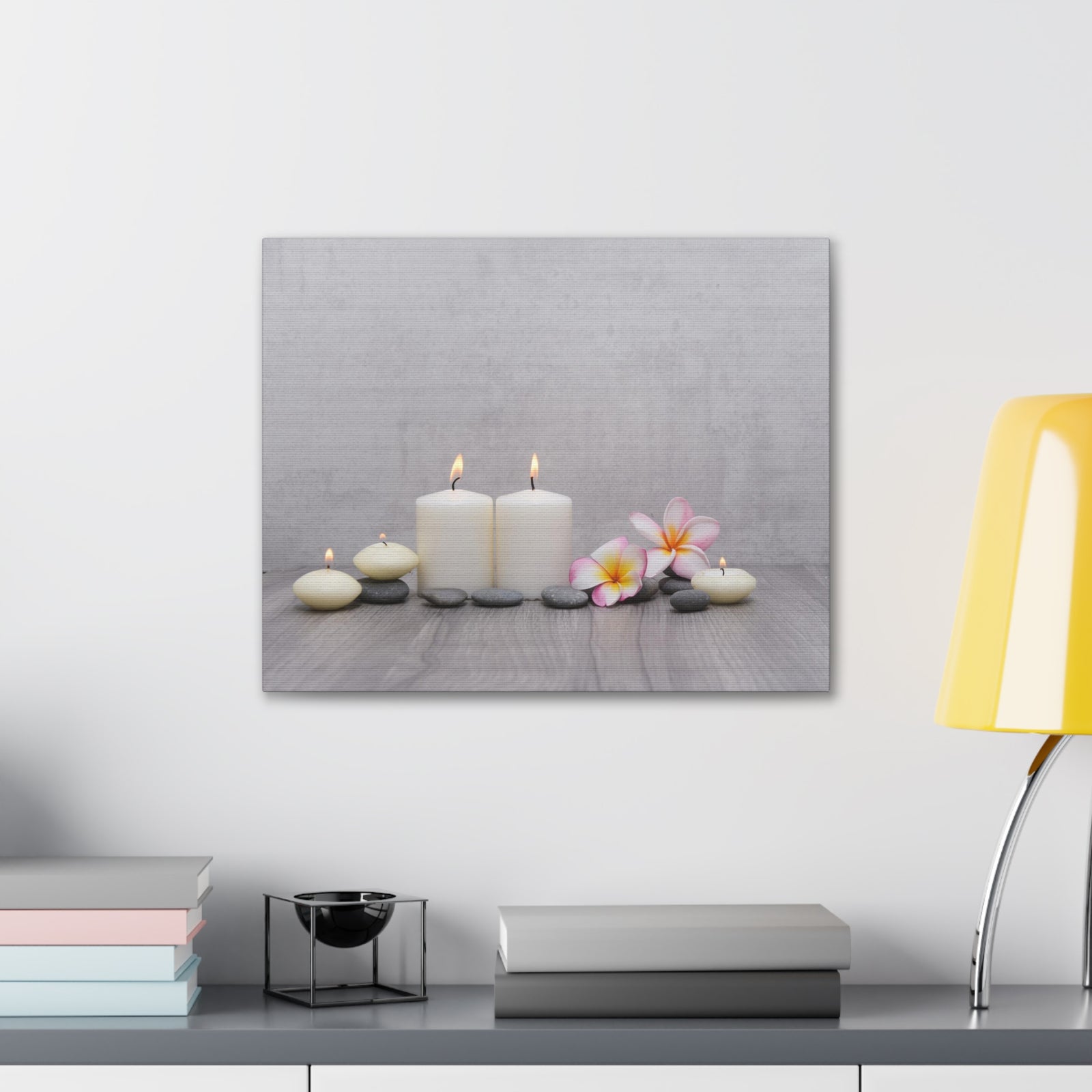 Pink Frangipani and Candle Forest Floral Nature Photography Canvas Wall Art for Home Decor Ready-to-Hang-Express Your Love Gifts