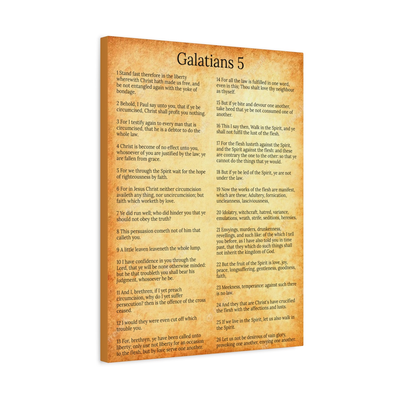 Scripture Walls Galatians 5 Fruit of the Spirit Gold Bible Verse Canvas Christian Wall Art Ready to Hang Unframed-Express Your Love Gifts