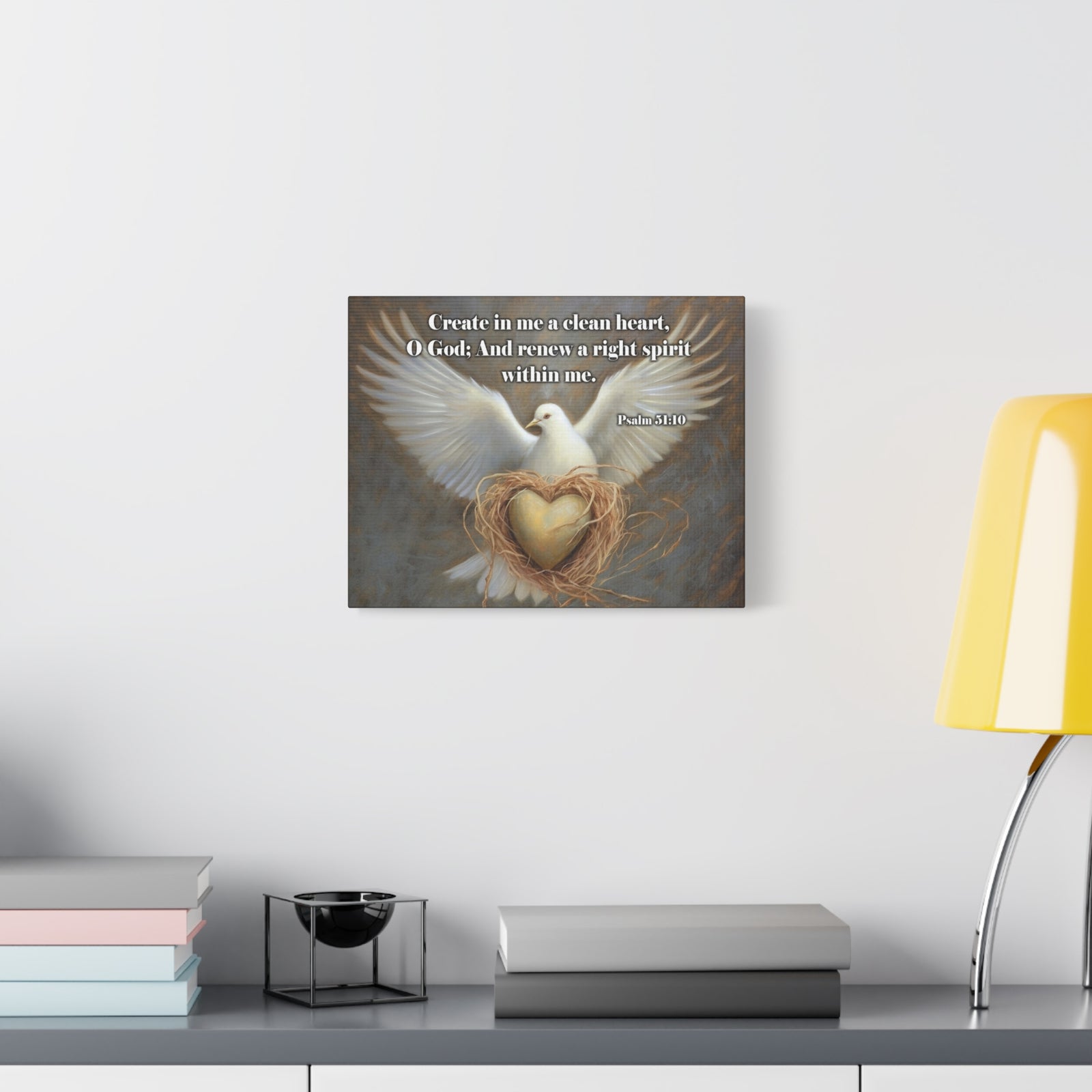 Scripture Walls Clean Heart Psalm 51:10 Christian Wall Art Print Ready to Hang Unframed-Express Your Love Gifts