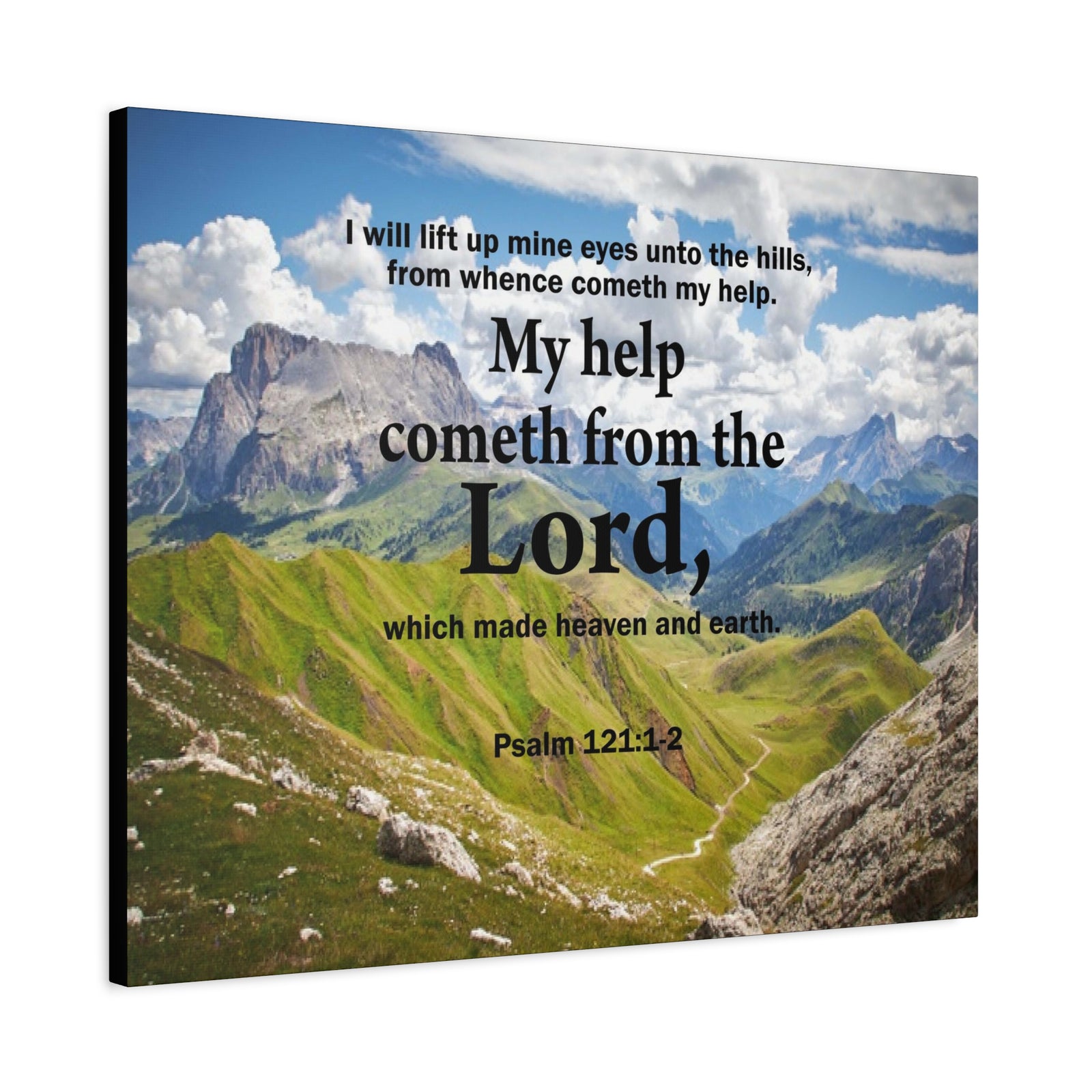 Bible Verse Canvas My Help is God Psalm 121:1-2 Wall Art Christian Home Decor-Express Your Love Gifts