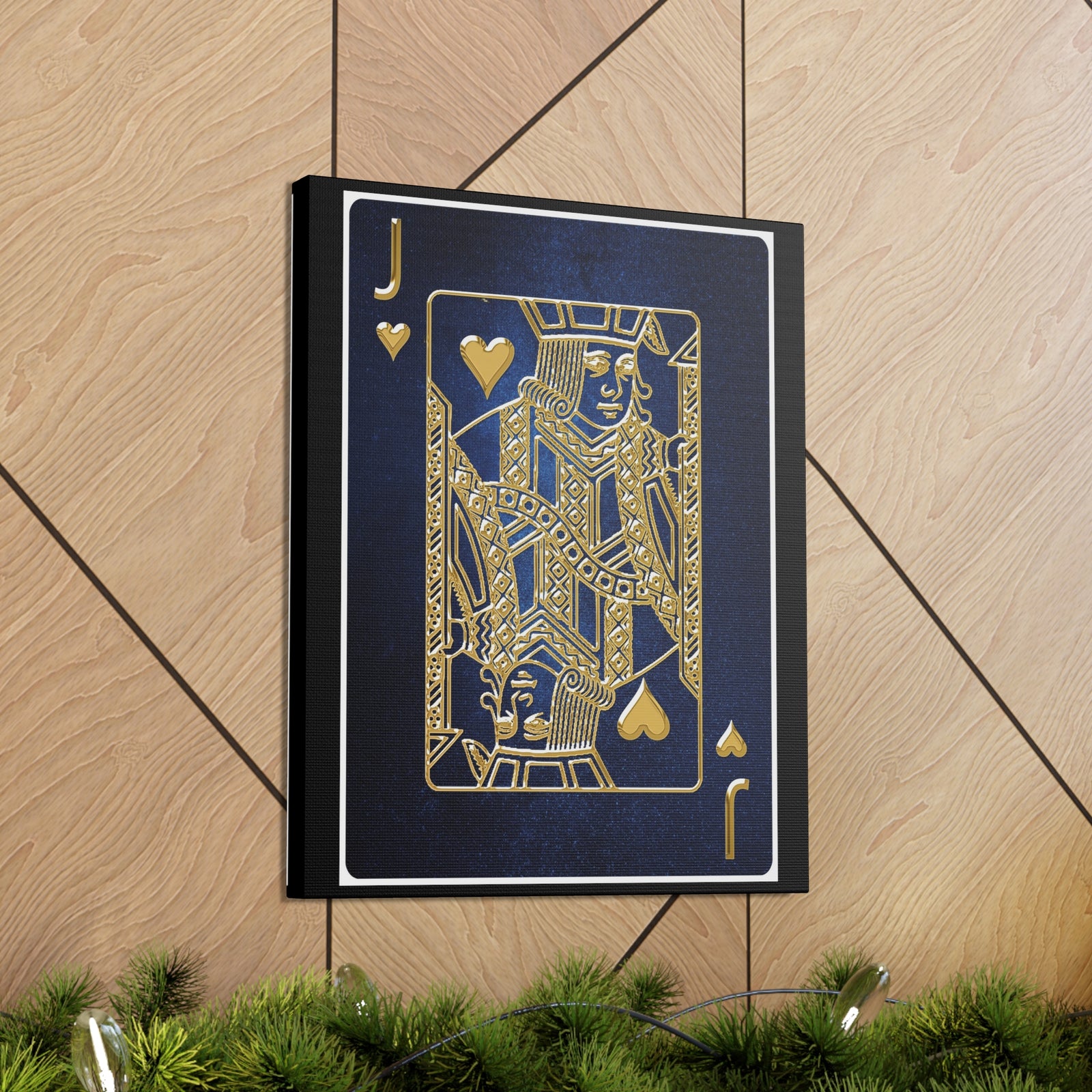 Jack Of Hearts Space Background Playing Card Canvas Wall Art for Home Decor Ready-to-Hang-Express Your Love Gifts