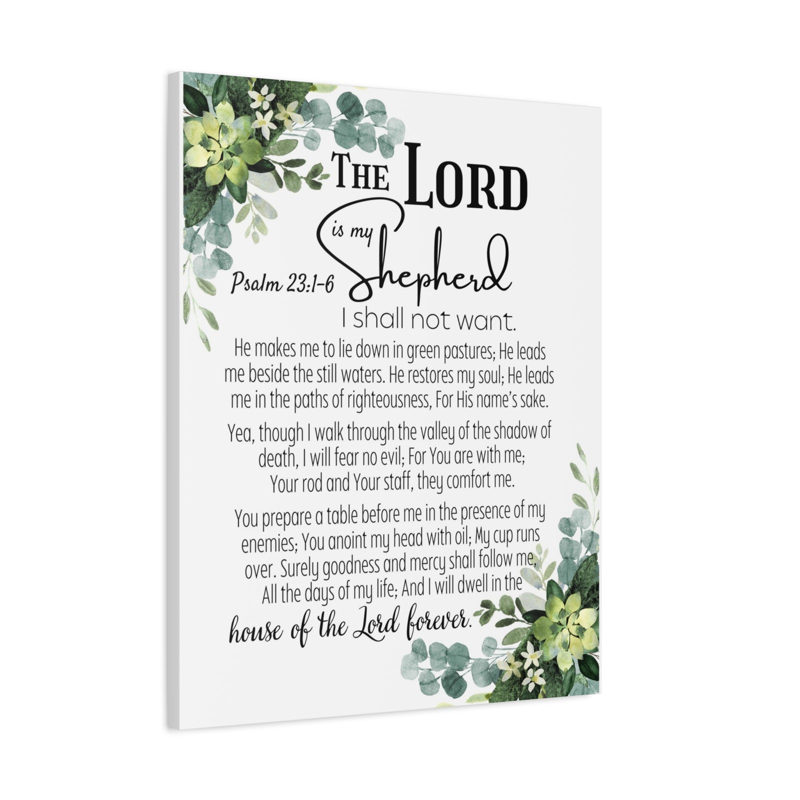 Scripture Walls Psalm 23:1-6 I Shall Not Want Bible Verse Canvas Christian Wall Art Ready to Hang Unframed-Express Your Love Gifts