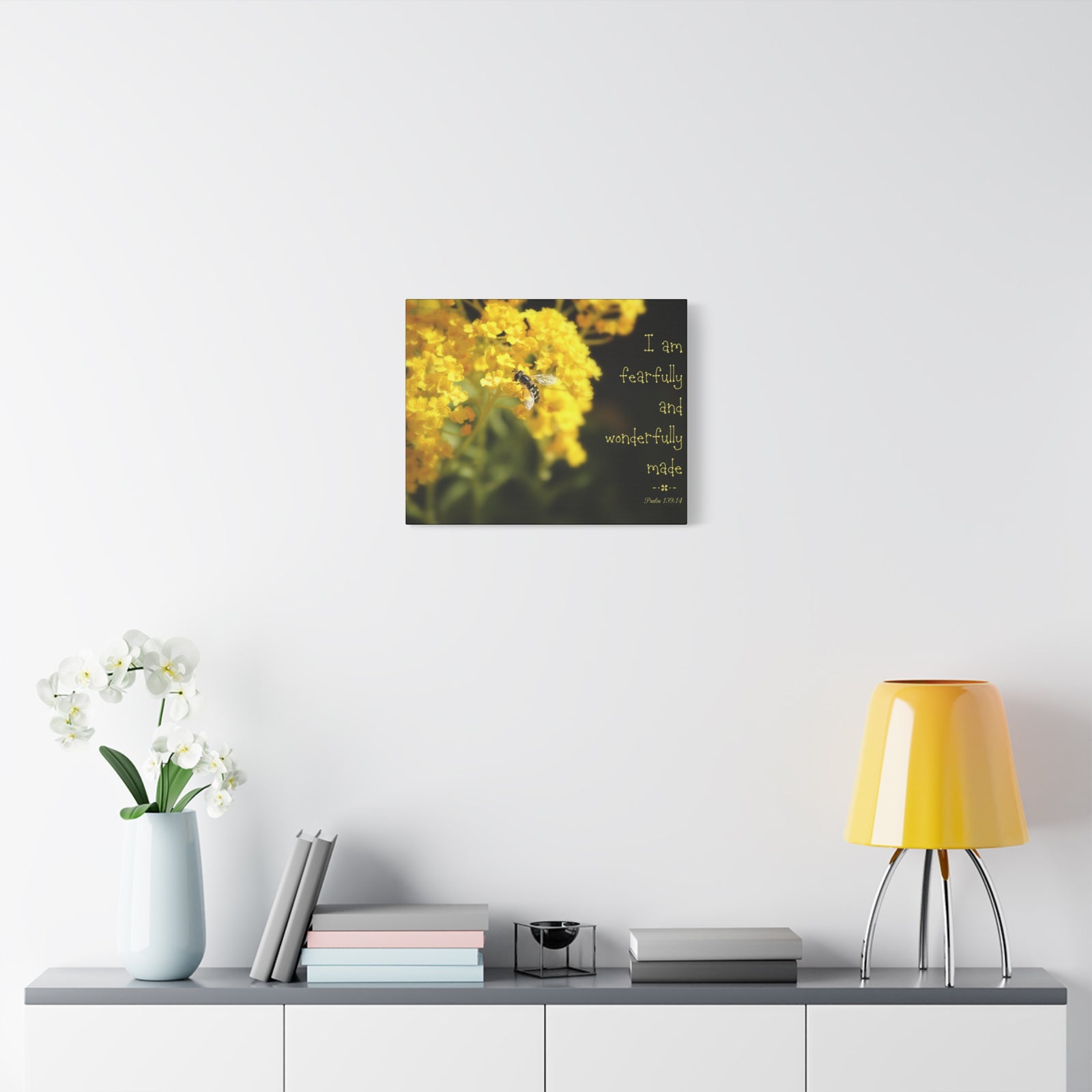 Scripture Walls Wonderfully Made Psalm 139:14 Bee Bible Verse Canvas Christian Wall Art Ready to Hang-Express Your Love Gifts