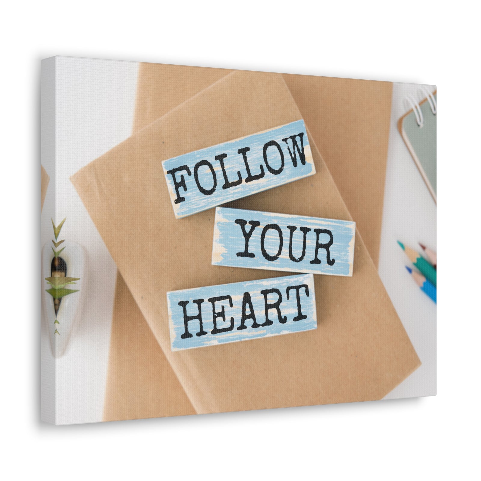 Inspirational Quote Canvas Follow Your Heart Wall Art Motivational Motto Inspiring Prints Artwork Decor Ready to Hang-Express Your Love Gifts