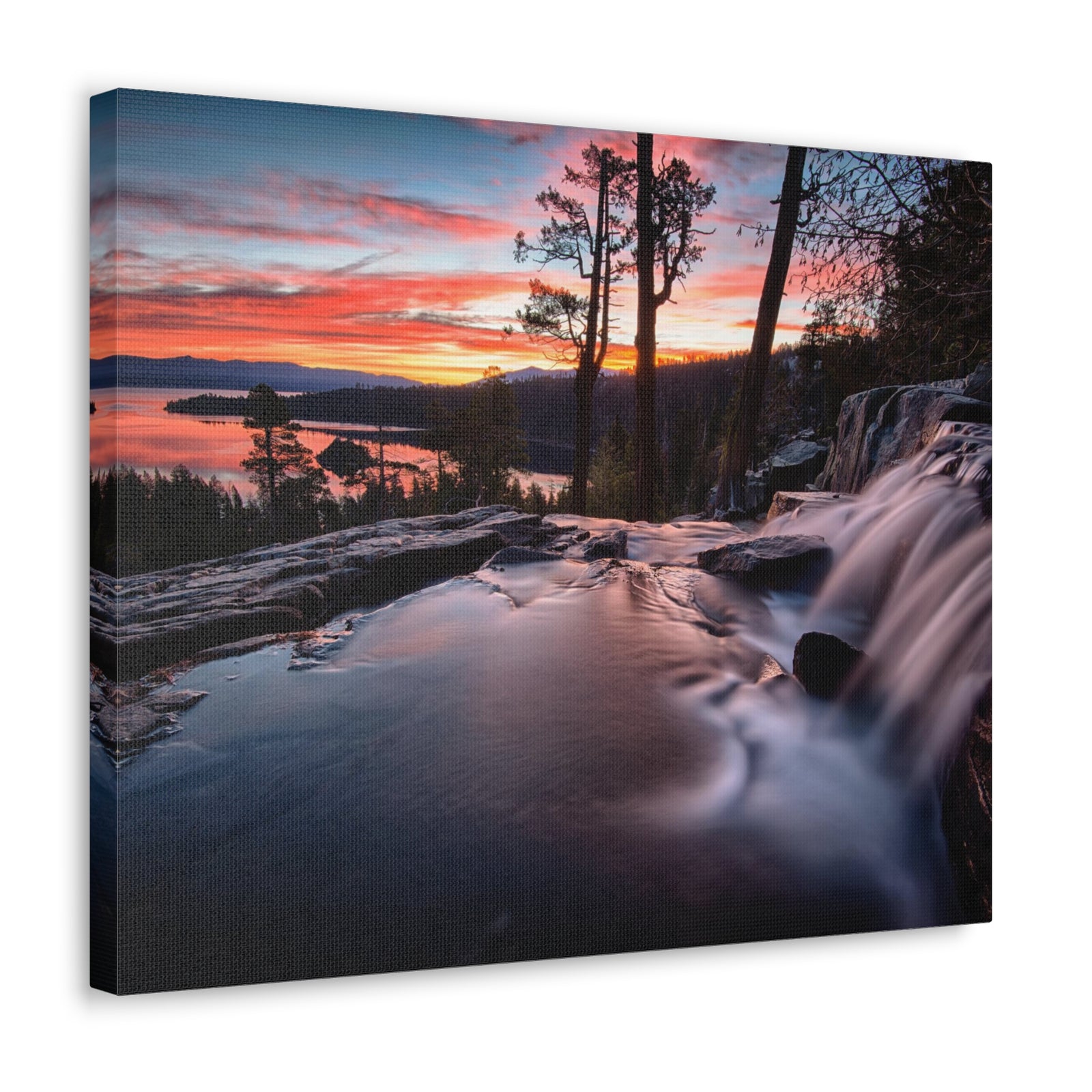 Lake Water Rushing Nature Wilderness Photography Canvas Wall Art for Home Decor Ready-to-Hang-Express Your Love Gifts