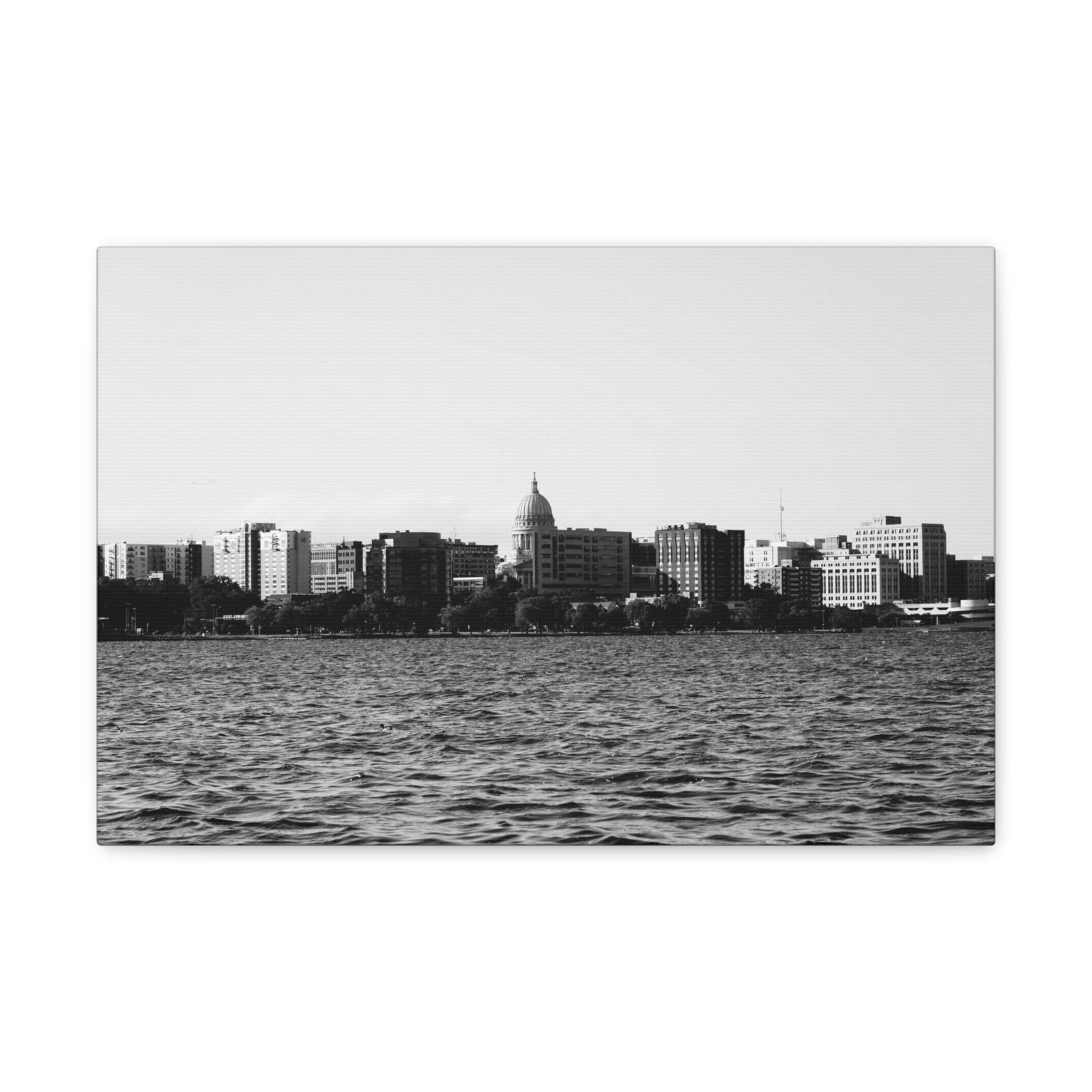Madison Black White Skyline Canvas Artwork High-Quality Breathtaking Stunning Cityscape for Home Decor Ready to Hang-Express Your Love Gifts
