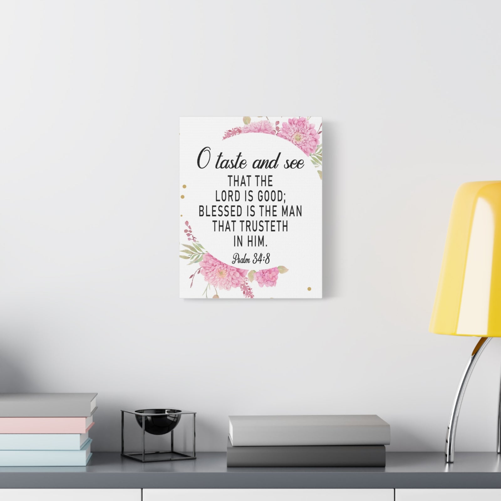 Bible Verse Canvas O Taste and See Psalm 34:8 Scripture Wall Art Christian Home Decor-Express Your Love Gifts