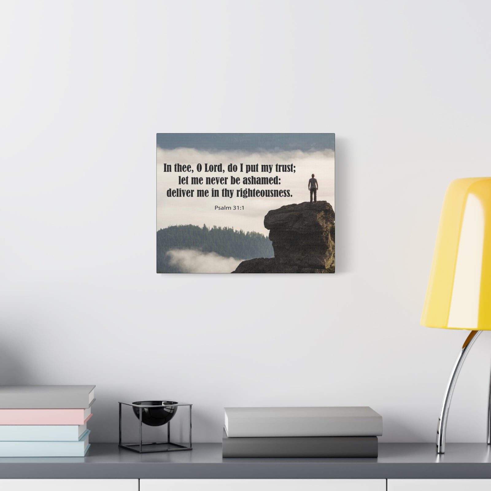 Scripture Canvas Never Be Ashamed Psalm 31:1 Christian Wall Art Bible Verse Print Ready to Hang-Express Your Love Gifts