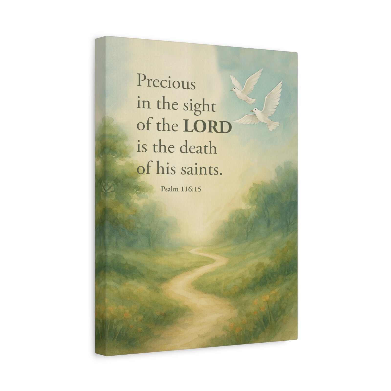 Scripture Canvas Psalm 116:15 Precious Christian Wall Art Bible Verse Print Ready to Hang-Express Your Love Gifts