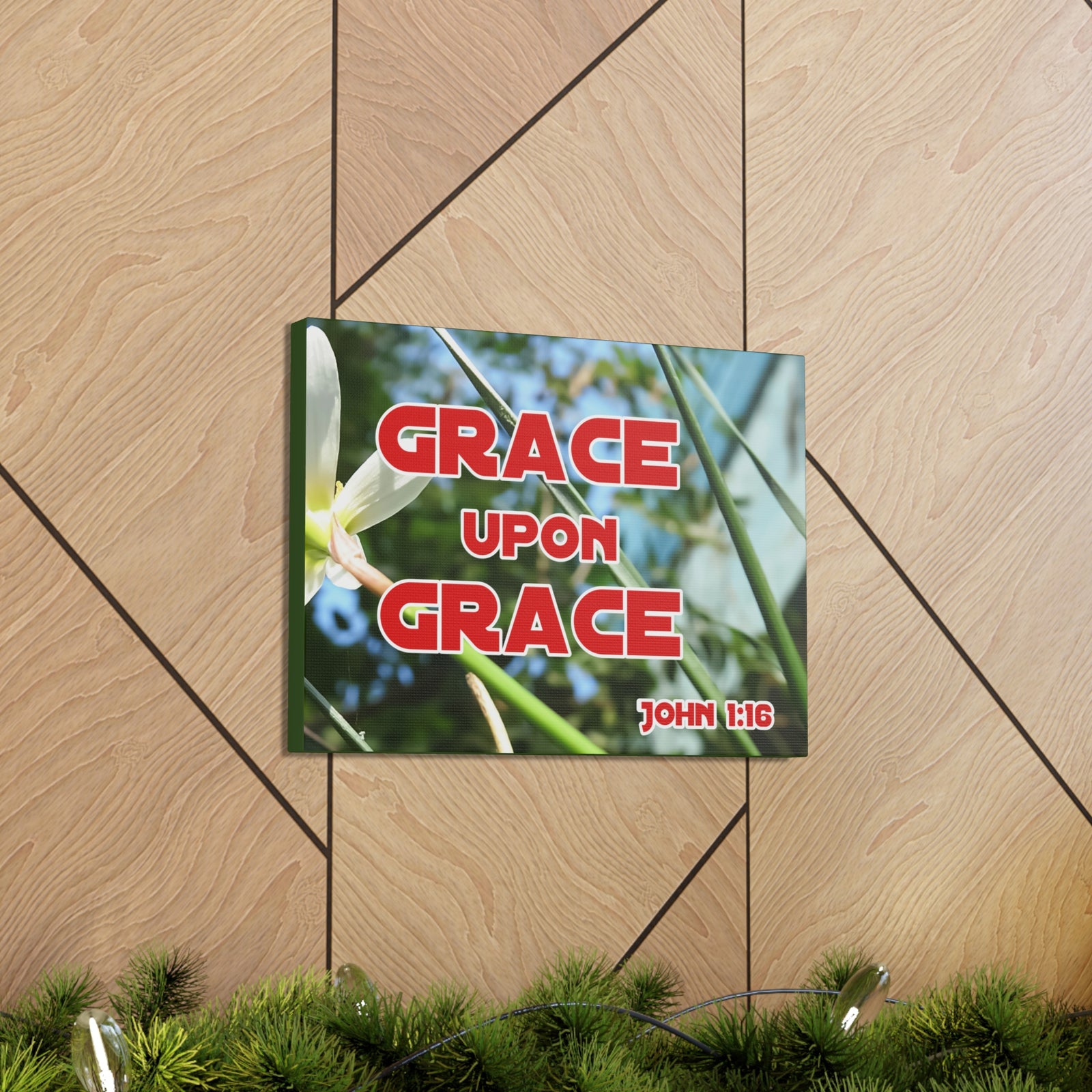Scripture Walls Grace Upon Grace John 1:16 Bible Verse Canvas Christian Wall Art Ready to Hang-Express Your Love Gifts