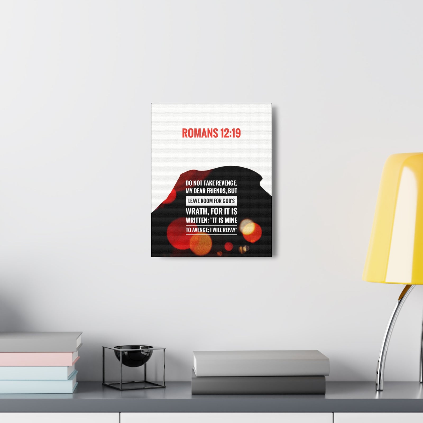 Scripture Canvas Leave Room For God's Wrath Romans 12:19 Christian Wall Art Bible Verse Print Ready to Hang-Express Your Love Gifts