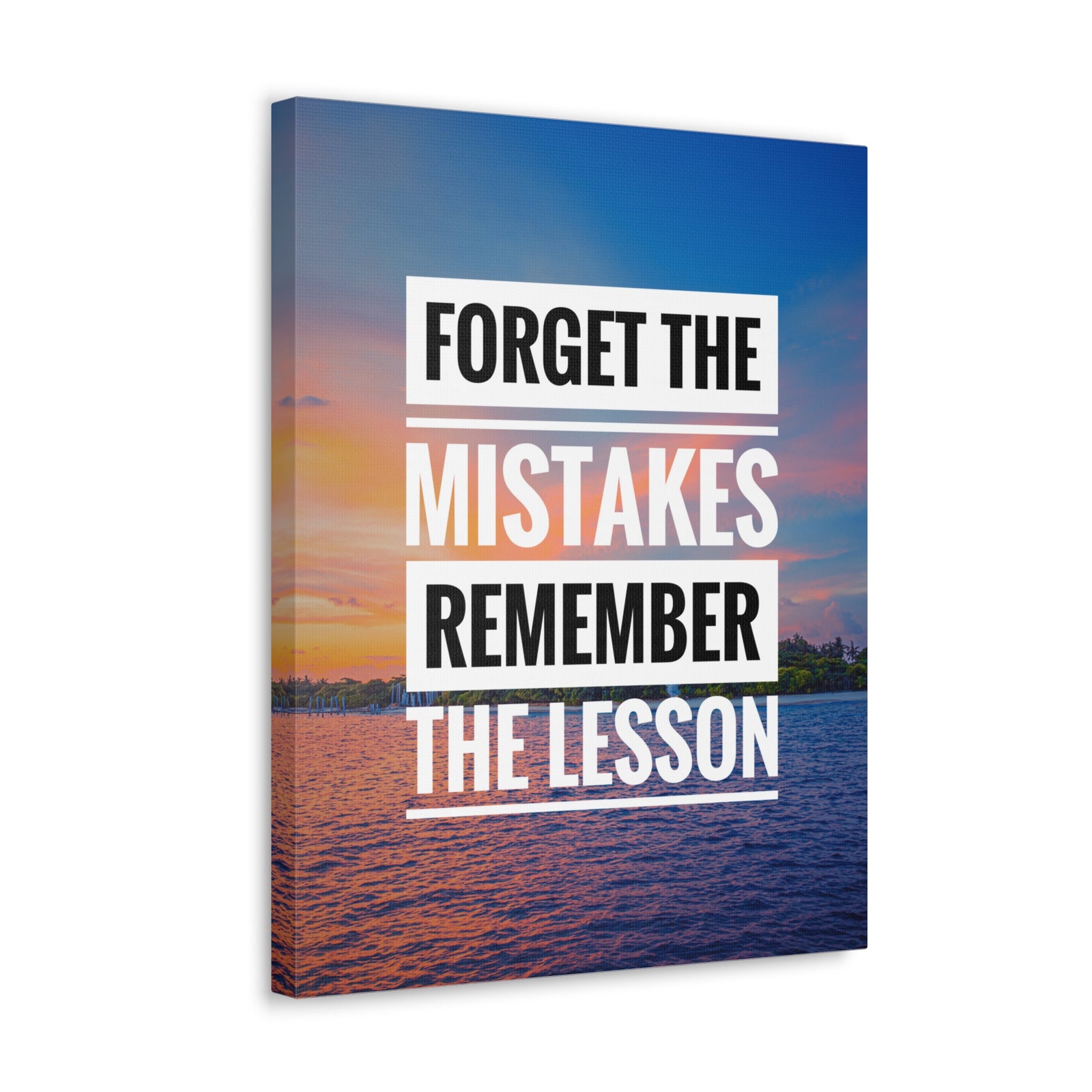 Inspirational Quote Canvas Forget The Mistakes Motivational Print Ready to Hang Artwork-Express Your Love Gifts