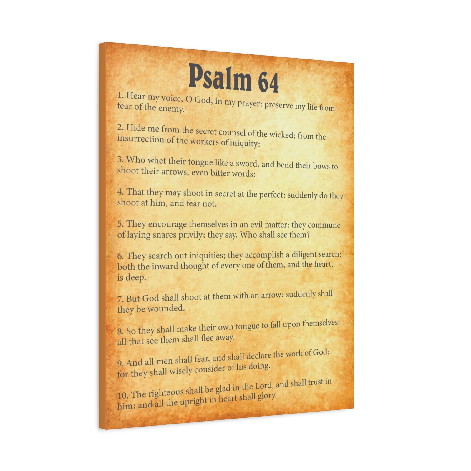 Scripture Walls Psalm 64 Gold Bible Chapter Canvas Christian Wall Art Ready to Hang-Express Your Love Gifts
