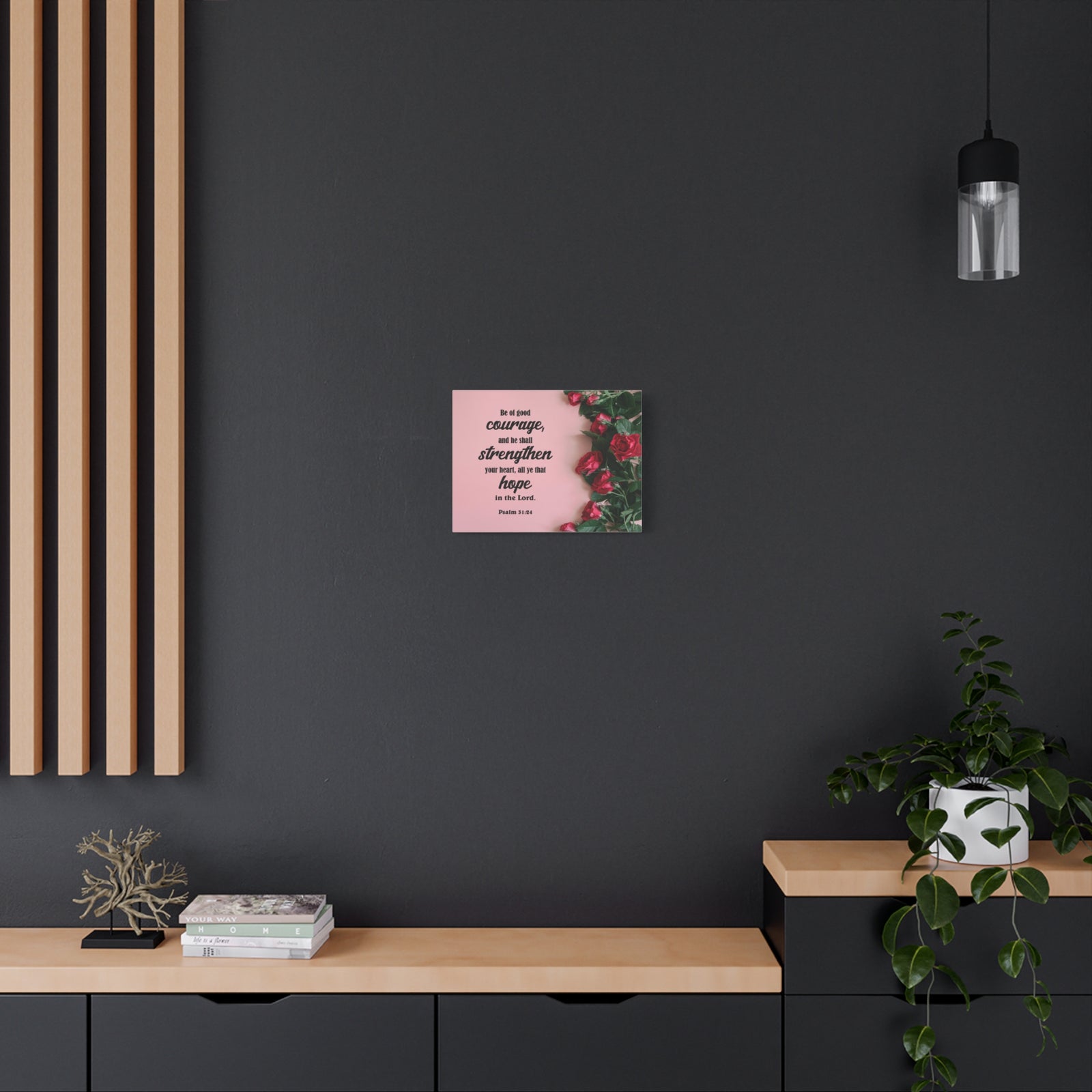 Scripture Canvas Be of Good Courage Psalm 31:24 Christian Wall Art Bible Verse Print Ready to Hang-Express Your Love Gifts