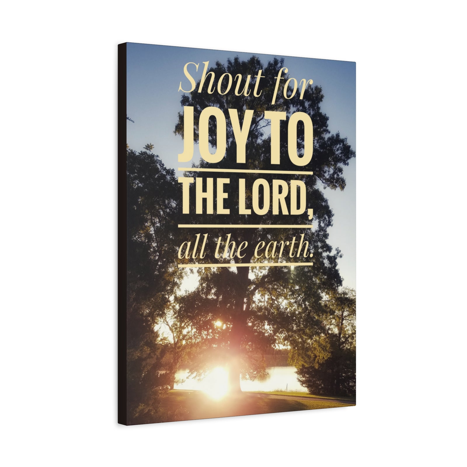 Scripture Walls Shout For Joy Psalm 100:1 Bible Verse Canvas Christian Wall Art Ready to Hang-Express Your Love Gifts