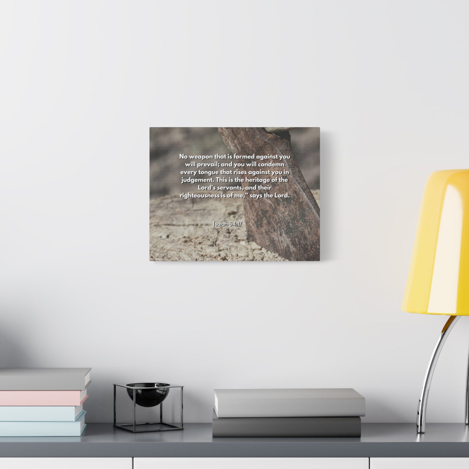 Scripture Canvas No Weapon Formed Isaiah 54:17 Christian Wall Art Bible Verse Print Ready to Hang-Express Your Love Gifts