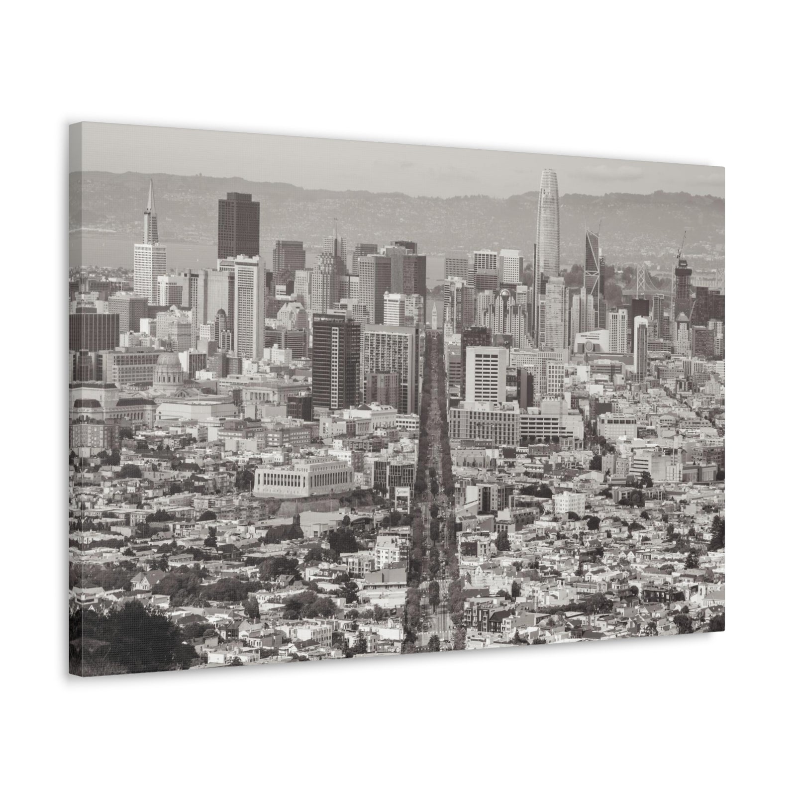 San Francisco Black And White Skyline Canvas Artwork High-Quality Breathtaking Stunning Cityscape for Home Decor Ready to Hang-Express Your Love Gifts