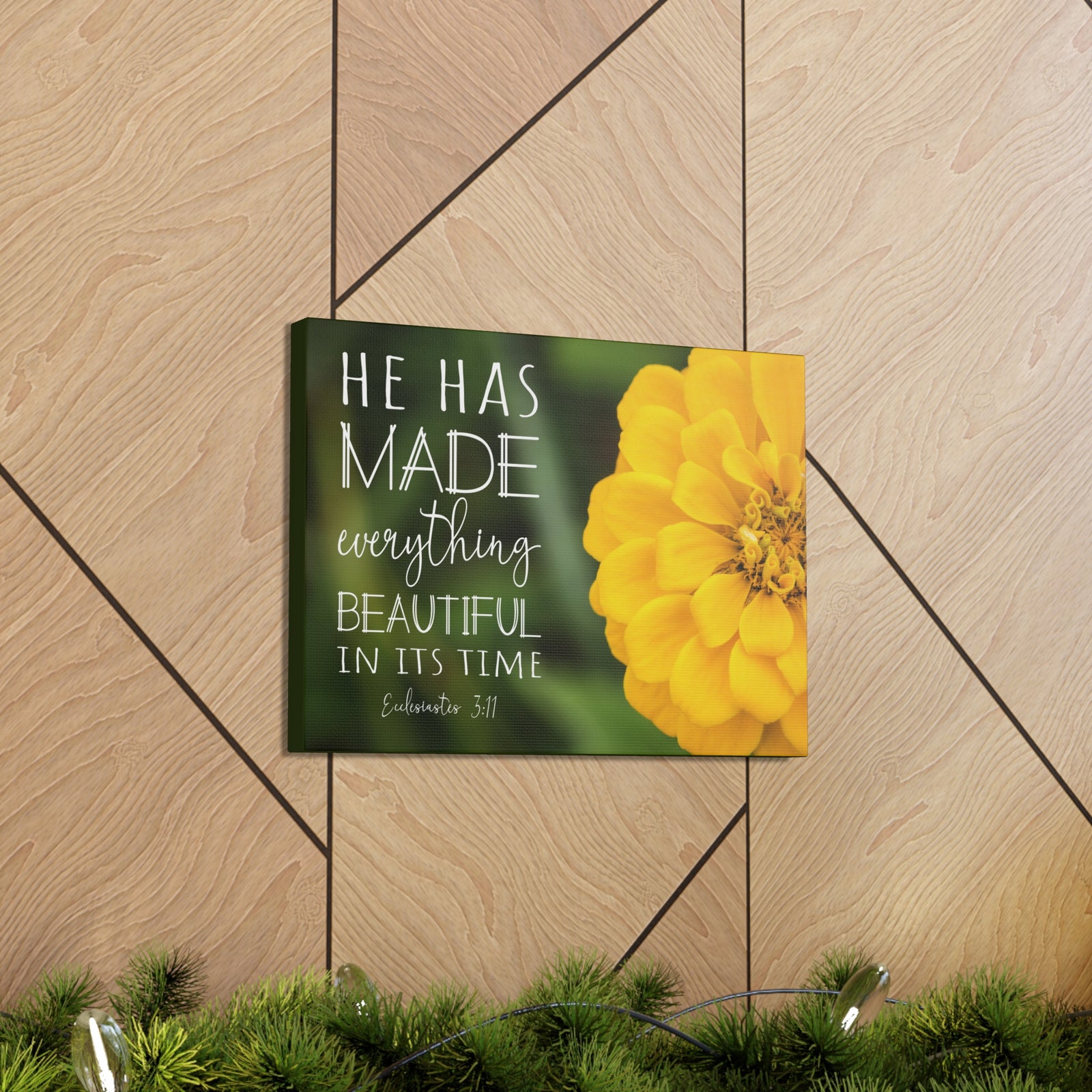 Scripture Walls Beautiful In Its Time Ecclesiastes 3:11 Bible Verse Canvas Christian Wall Art Ready to Hang-Express Your Love Gifts