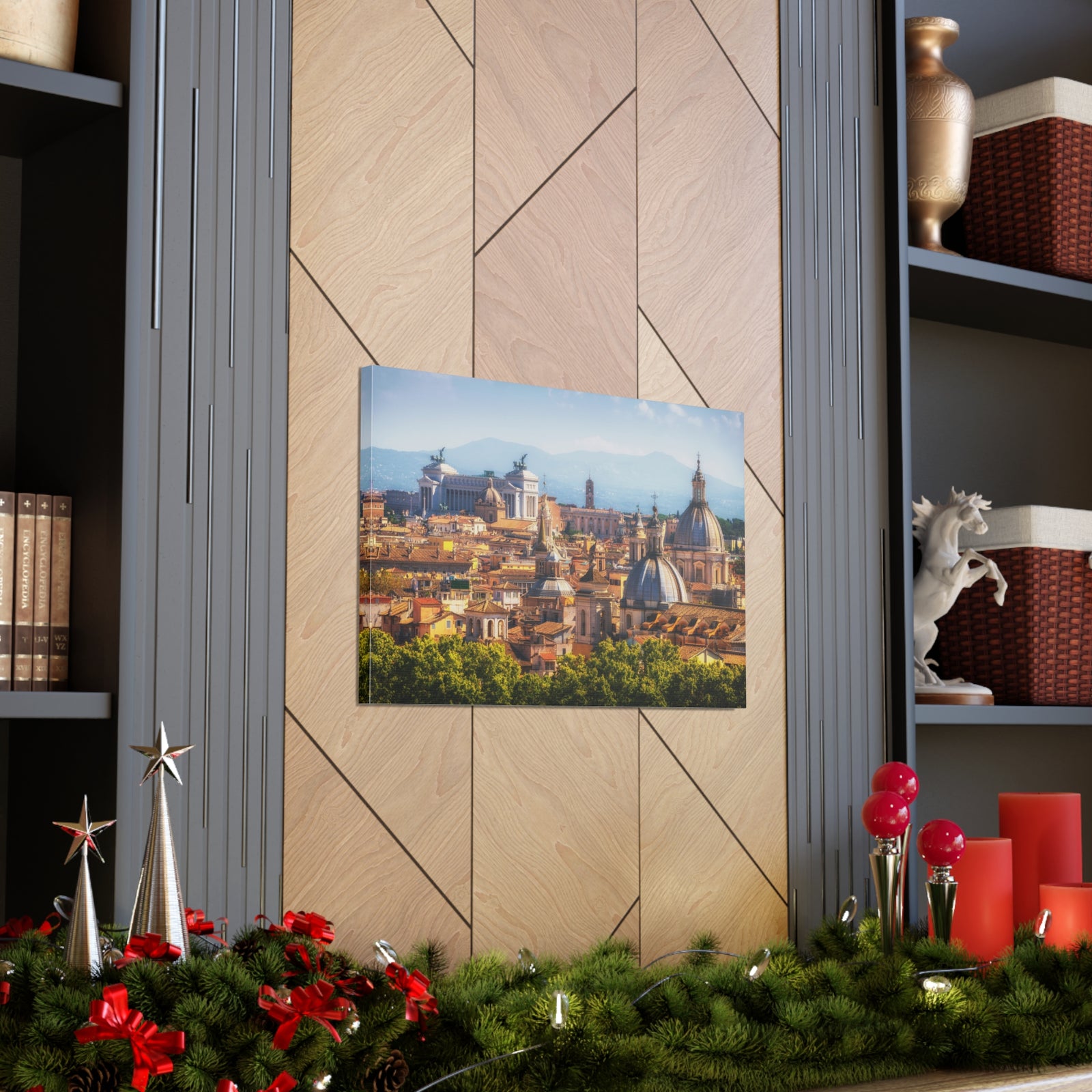 Rome Daytime Skyline Canvas Artwork High-Quality Breathtaking Stunning Cityscape for Home Decor Ready to Hang-Express Your Love Gifts