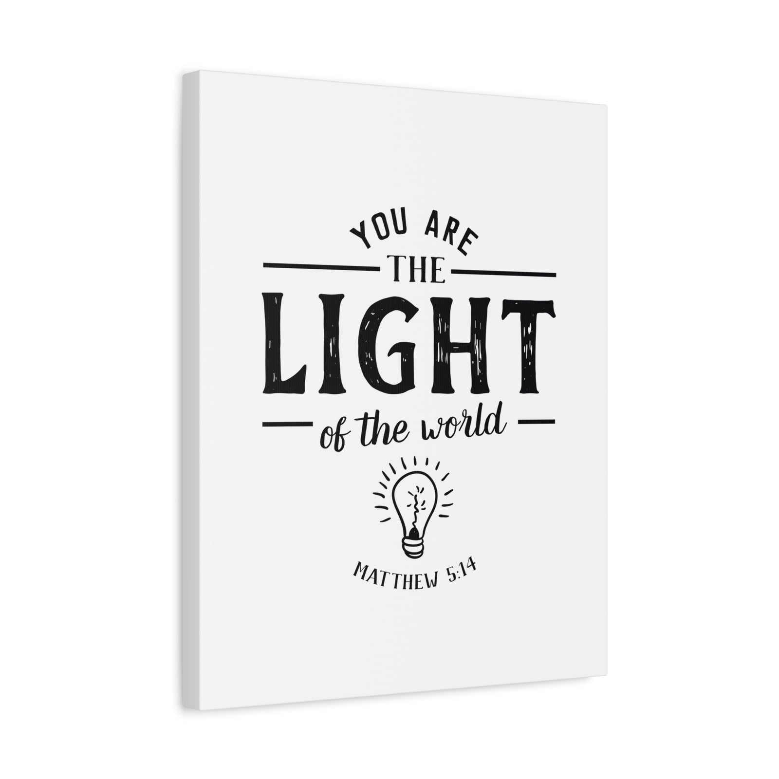 Scripture Canvas You Are The Light Matthew 5:14 Christian Wall Art Bible Verse Print Ready To Hang-Express Your Love Gifts