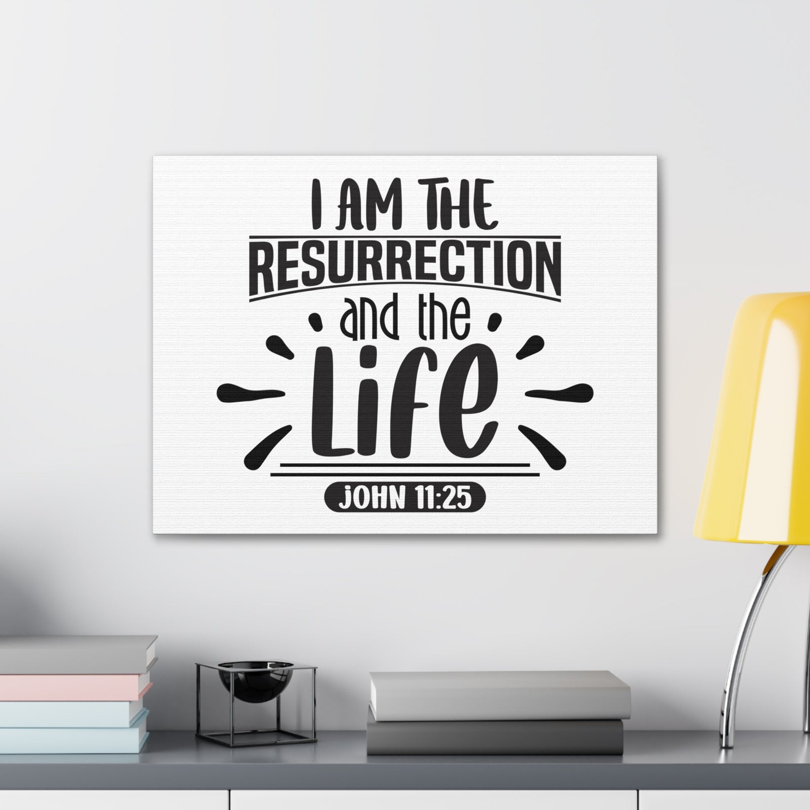 Scripture Walls John 11:25 I Am The Ressurection Bible Verse Canvas Christian Wall Art Ready to Hang Unframed-Express Your Love Gifts