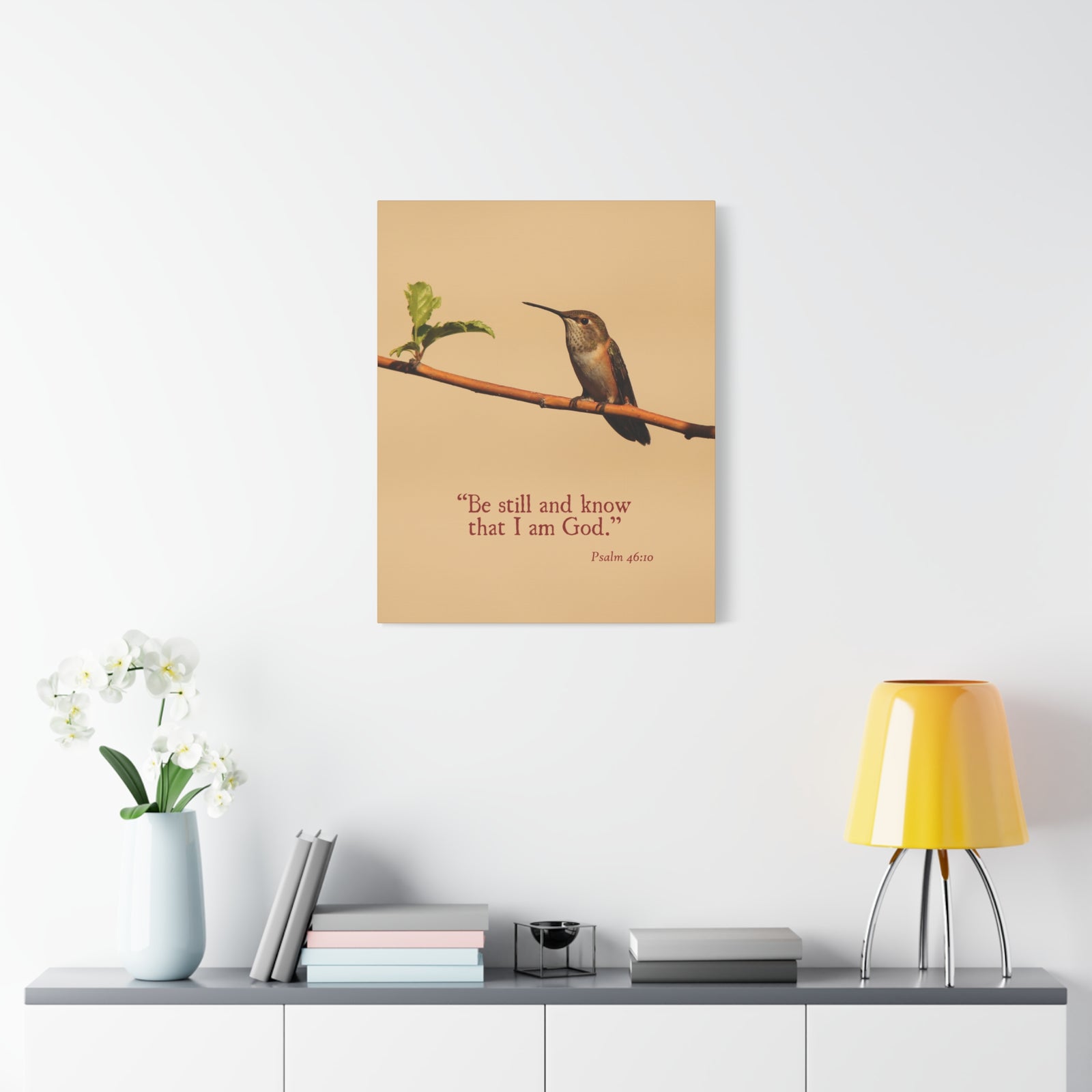 Scripture Canvas Know That I Am God Psalm 46:10 Christian Wall Art Bible Verse Print Ready to Hang-Express Your Love Gifts
