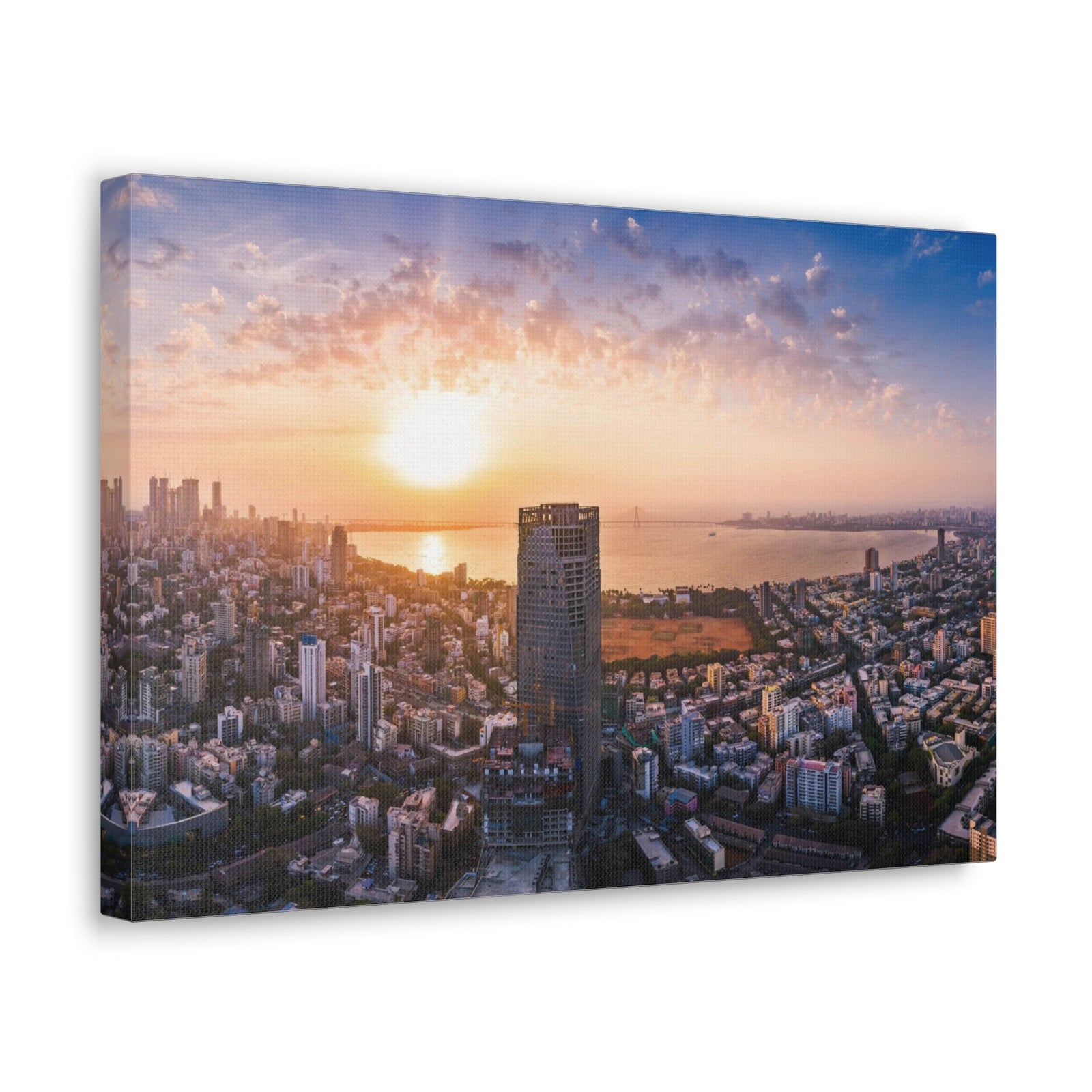 Mumbai Daytime Skyline Canvas Artwork High-Quality Breathtaking Stunning Cityscape for Home Decor Ready to Hang-Express Your Love Gifts