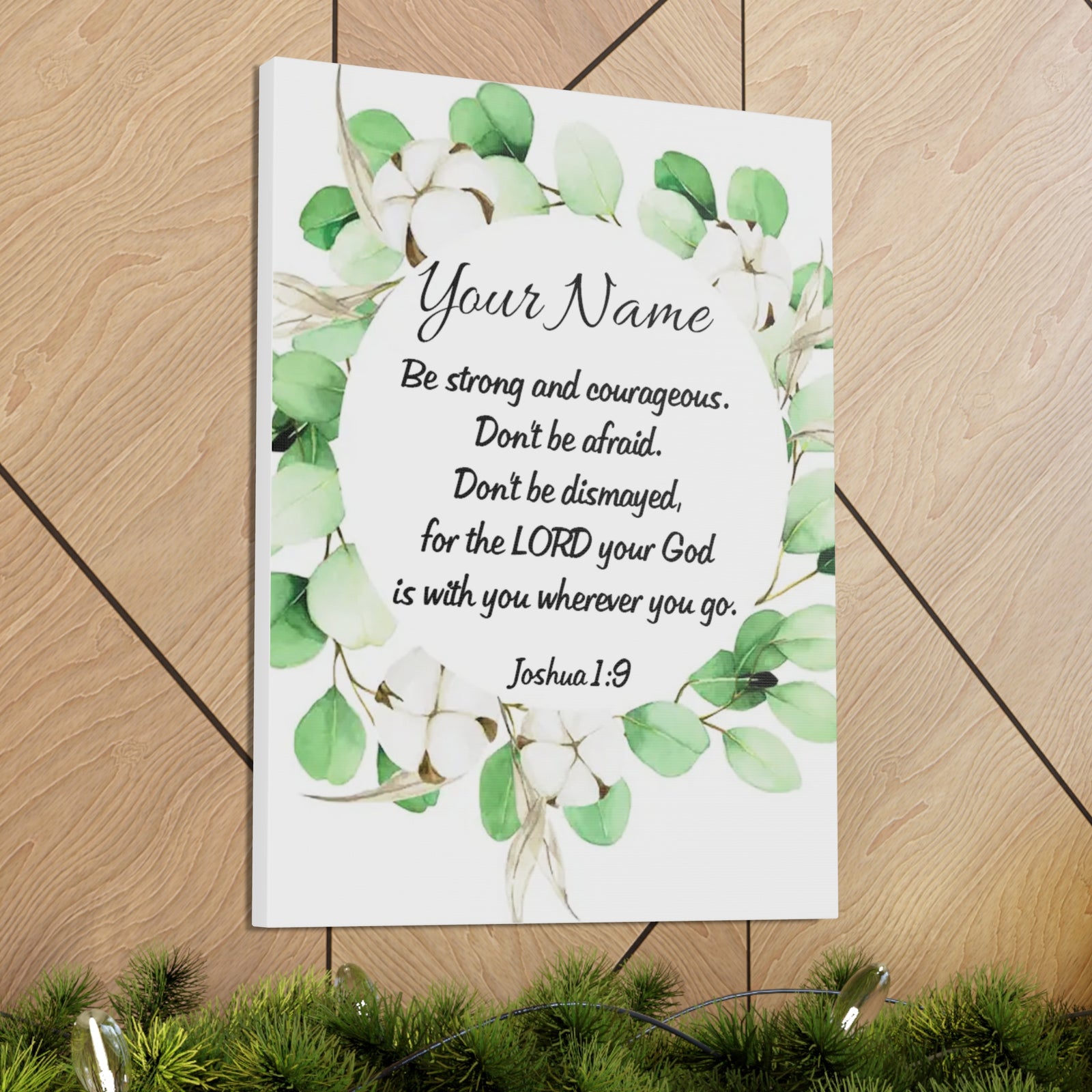 Scripture Walls Personalized Joshua 1:9 Bible Chapter Canvas Christian Wall Art Ready to Hang-Express Your Love Gifts