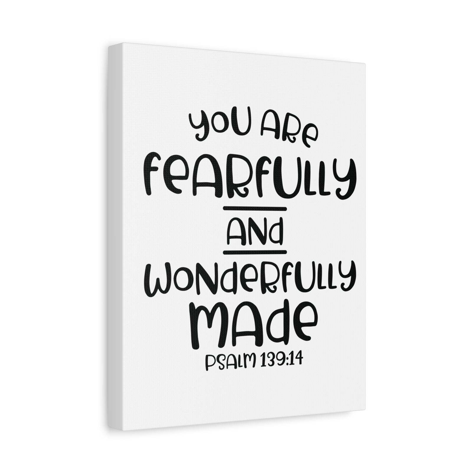 Scripture Canvas You Are Fearfully Psalm 139:14 Christian Wall Art Bible Verse Print Ready to Hang-Express Your Love Gifts