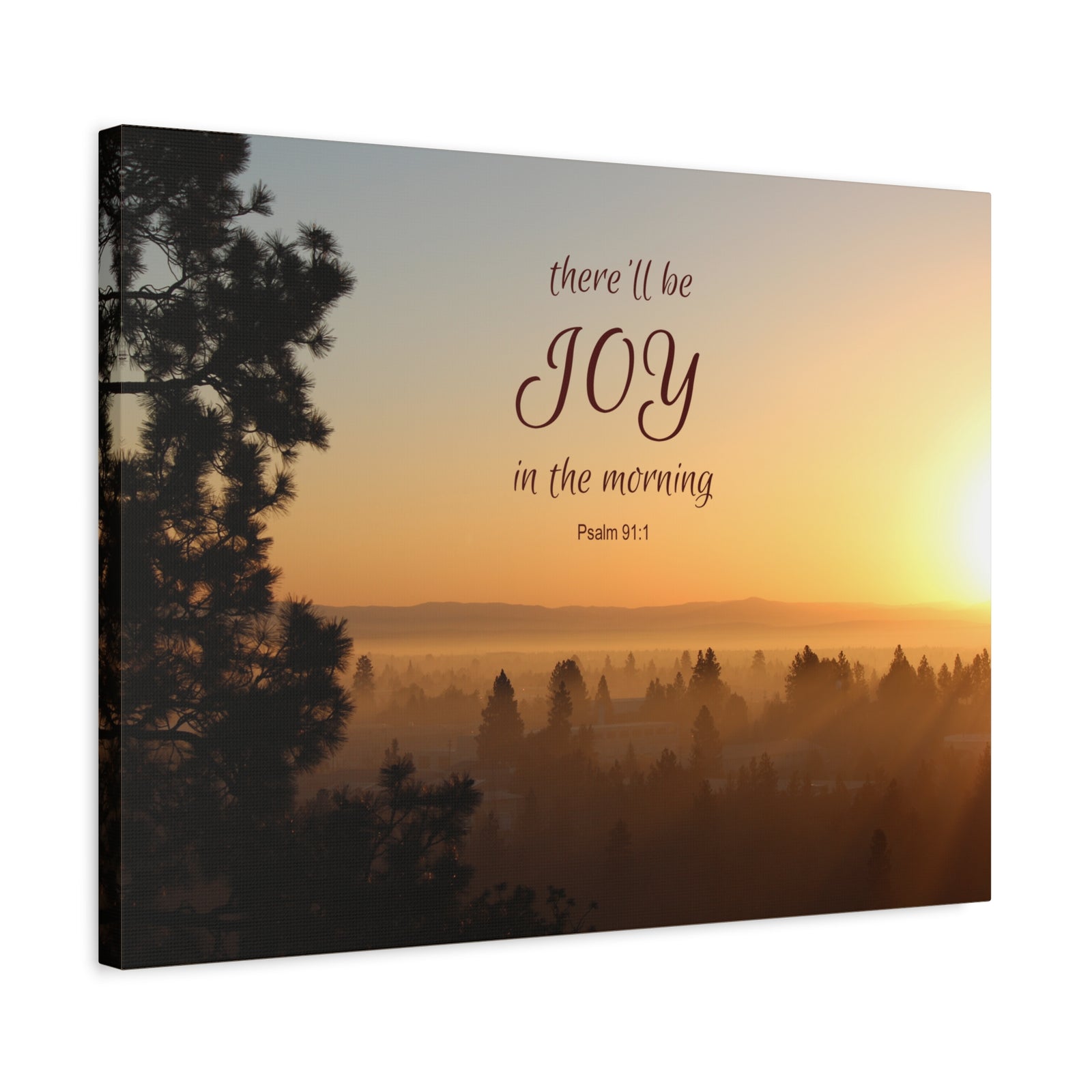 Scripture Canvas Morning Psalm 91:1 Christian Wall Art Bible Verse Print Ready to Hang-Express Your Love Gifts