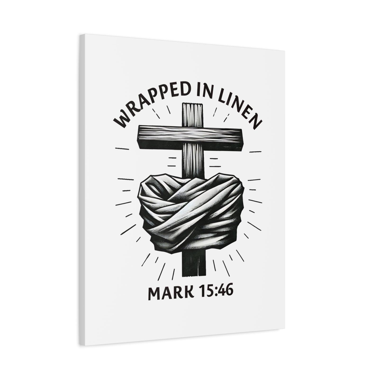 Scripture Walls Mark 15:46 Wrapped in Linen Bible Verse Canvas Christian Wall Art Ready to Hang Unframed-Express Your Love Gifts