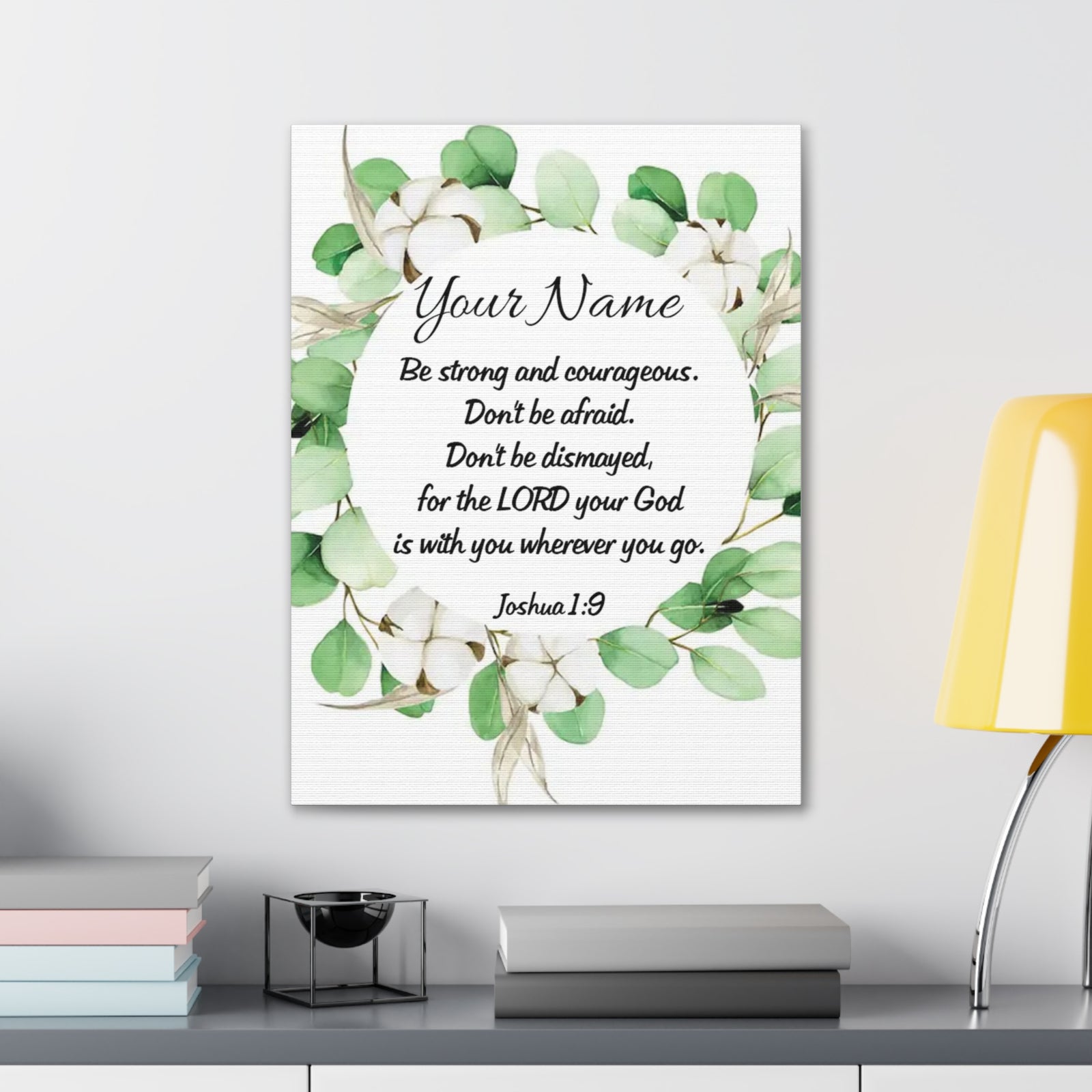 Scripture Walls Personalized Joshua 1:9 Bible Chapter Canvas Christian Wall Art Ready to Hang-Express Your Love Gifts