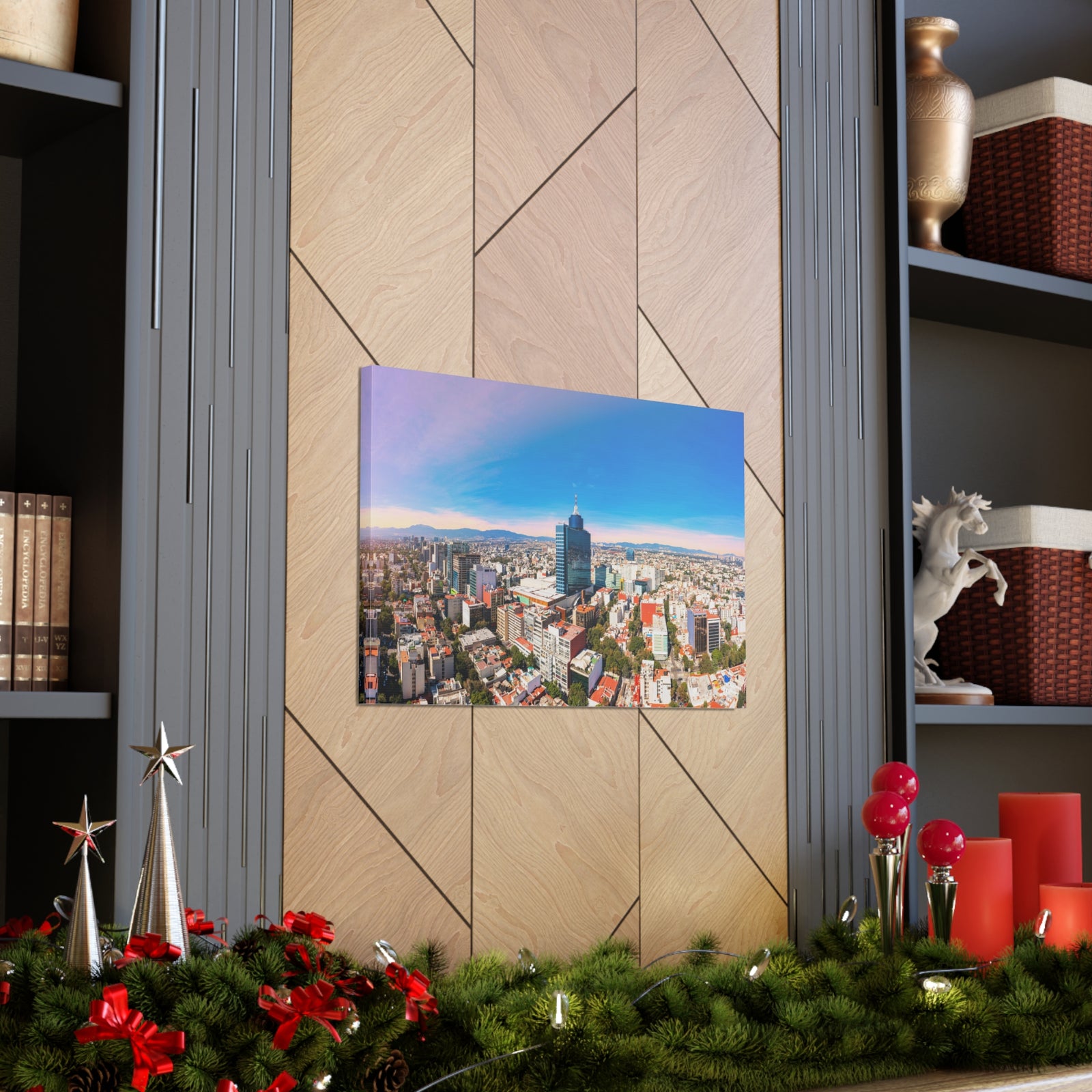 Mexico City Daytime Skyline Canvas Artwork High-Quality Breathtaking Stunning Cityscape for Home Decor Ready to Hang-Express Your Love Gifts