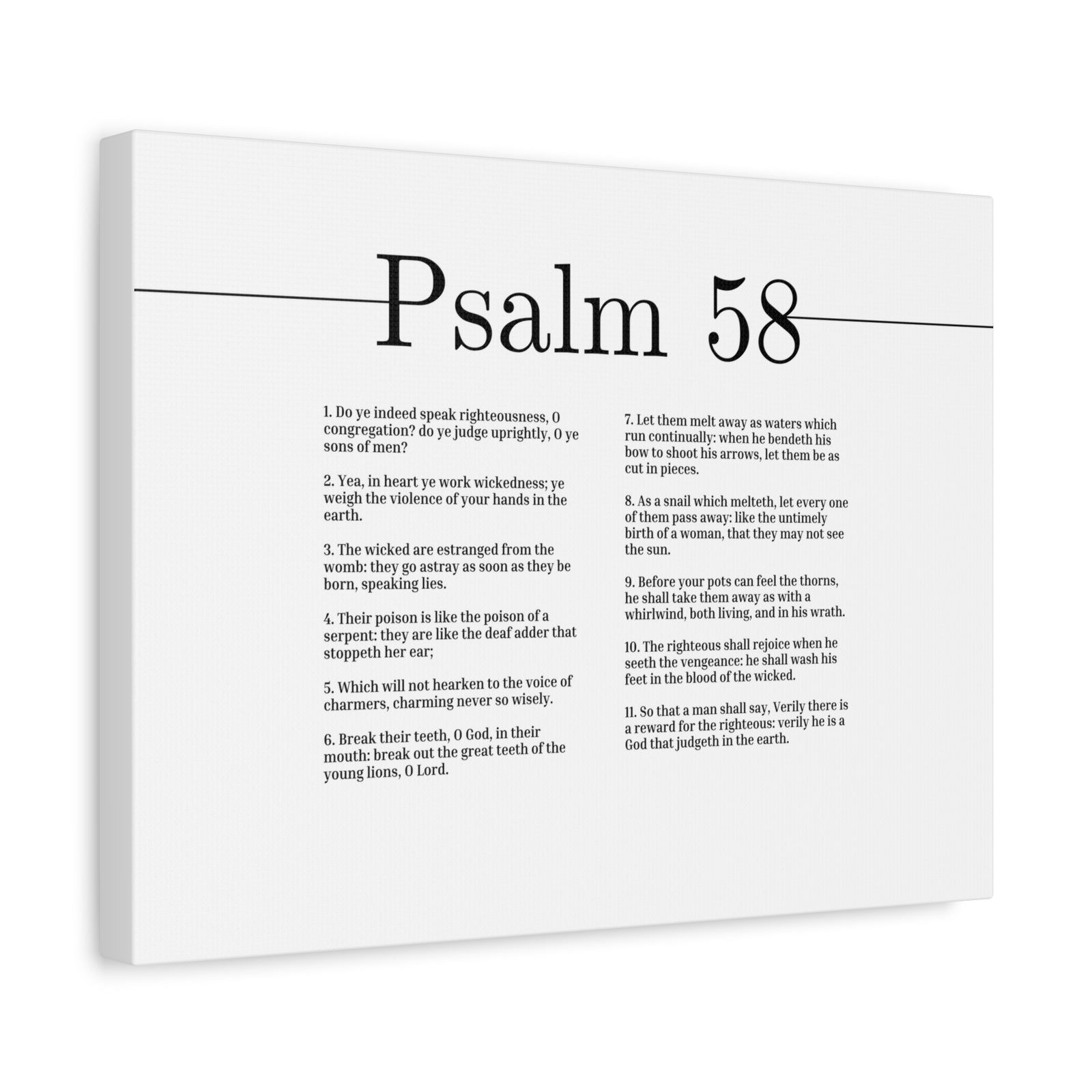 Scripture Canvas God That Judgeth Psalm 58 Christian Wall Art Bible Verse Print Ready to Hang-Express Your Love Gifts