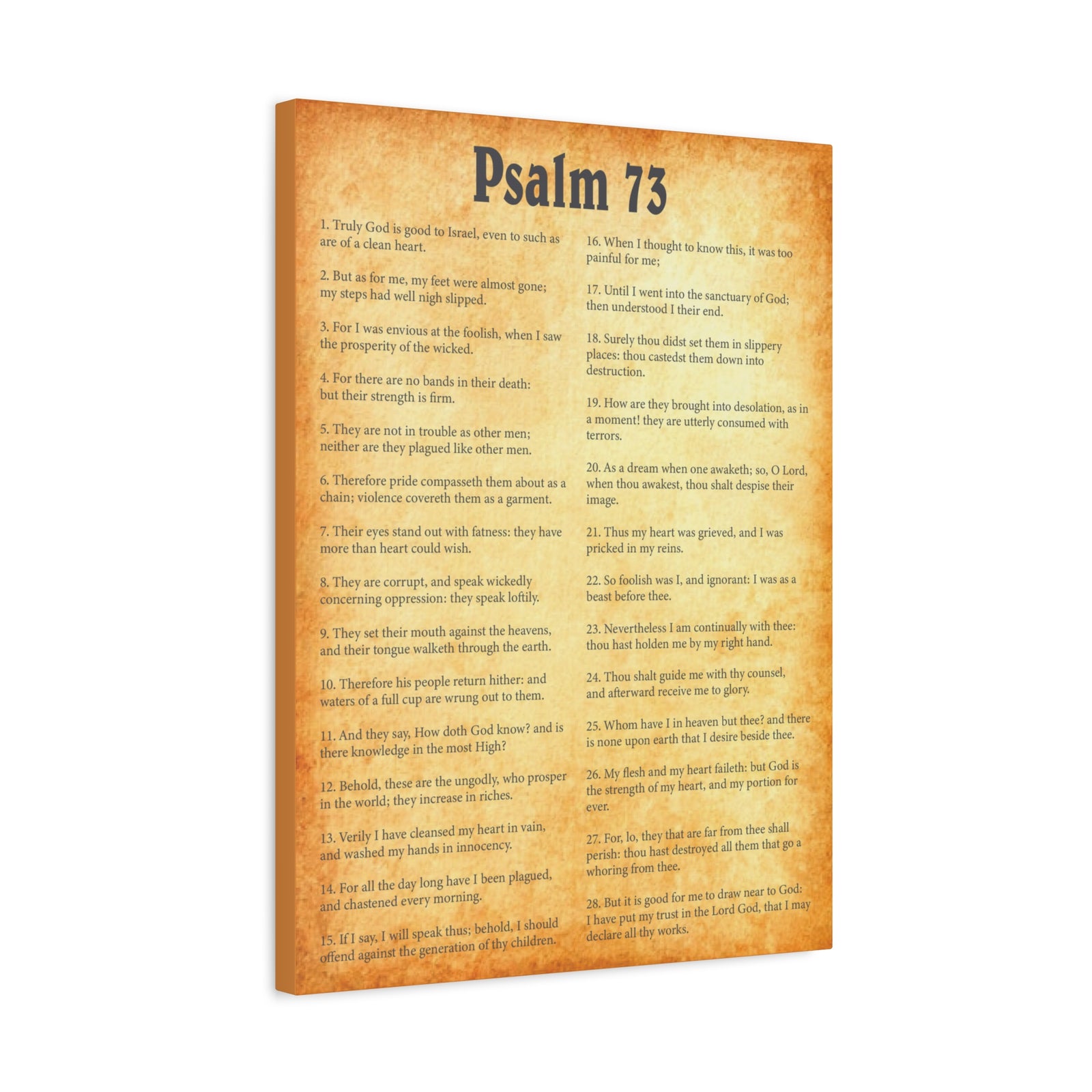Scripture Walls Psalm 73 Gold Bible Chapter Canvas Christian Wall Art Ready to Hang-Express Your Love Gifts