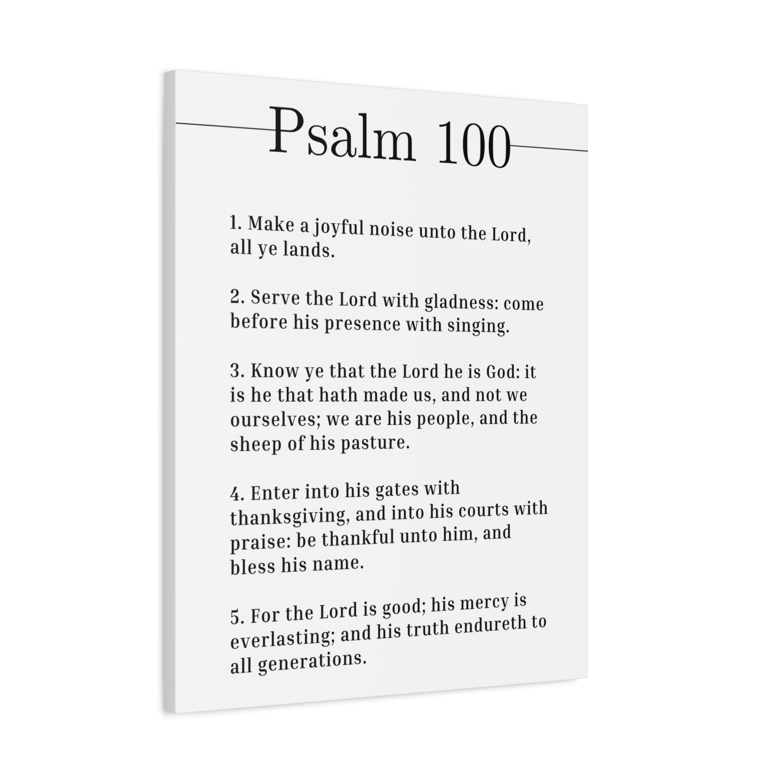 Scripture Canvas Serve The Lord With Gladness Psalm 100 Christian Wall Art Bible Verse Print Ready to Hang-Express Your Love Gifts
